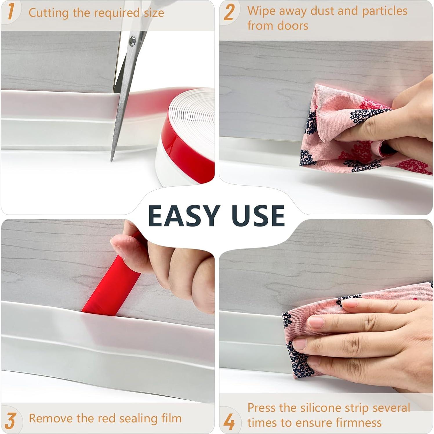 Sellado de Puerta de Silicona Bruiefpap 5.08 cm x 6.1 m Transparente