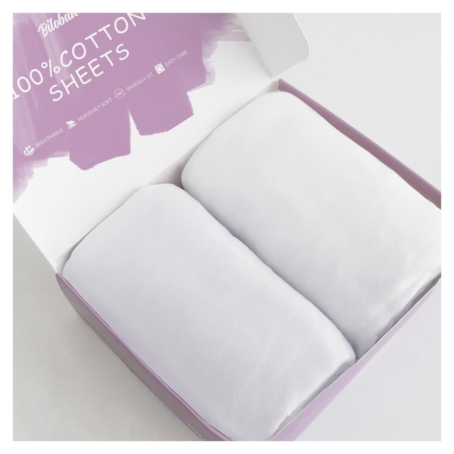 Sábanas de Cuna Biloban 100% Algodón Ultra Suave 2 Pzas