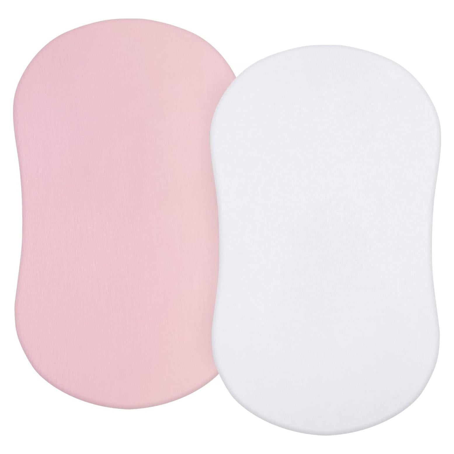 Sábanas para Cuna Biloban 100% Algodón 2 Piezas Blanca y Rosa