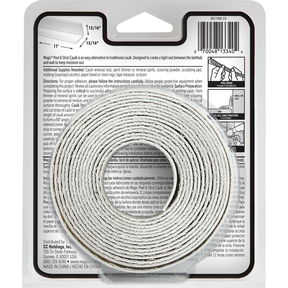 Masilla Autoadhesiva Magic para Baño 4.1 cm x 3.35 m Blanco