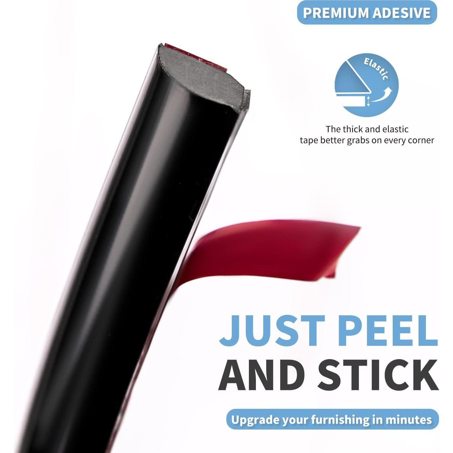 Tira Flexible Autoadhesiva Art3d 3.05m para Azulejos Negro