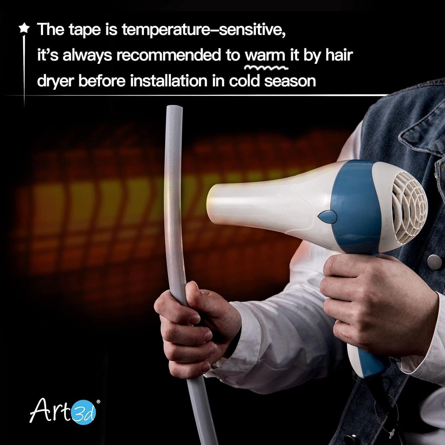 Tira Flexible Autoadhesiva Art3d 3.05m para Azulejos Negro