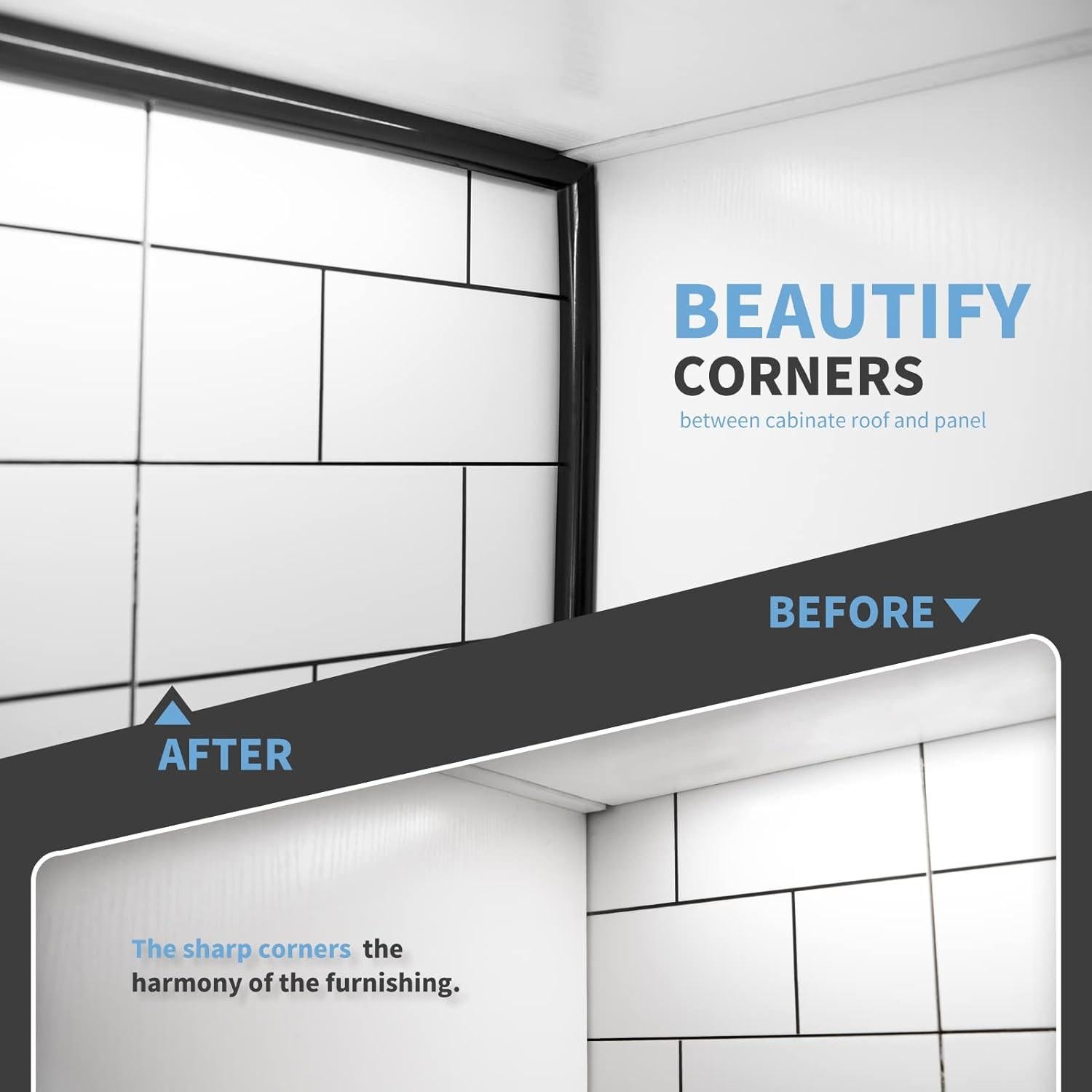 Tira Flexible Autoadhesiva Art3d 3.05m para Azulejos Negro