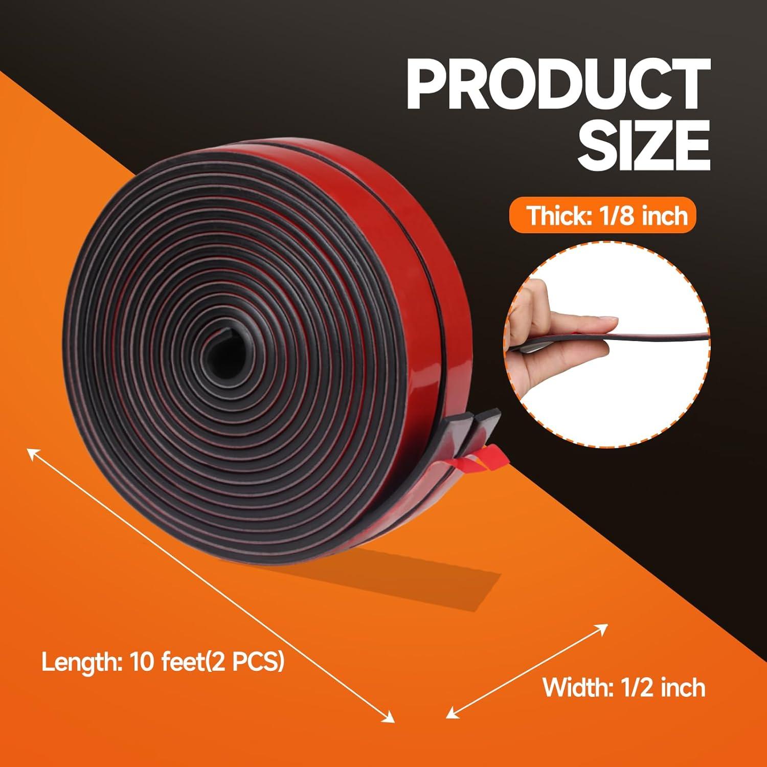 Tira de Goma Neopreno Adhesiva TORRAMI 1.27cm x 0.32cm x 3.05m