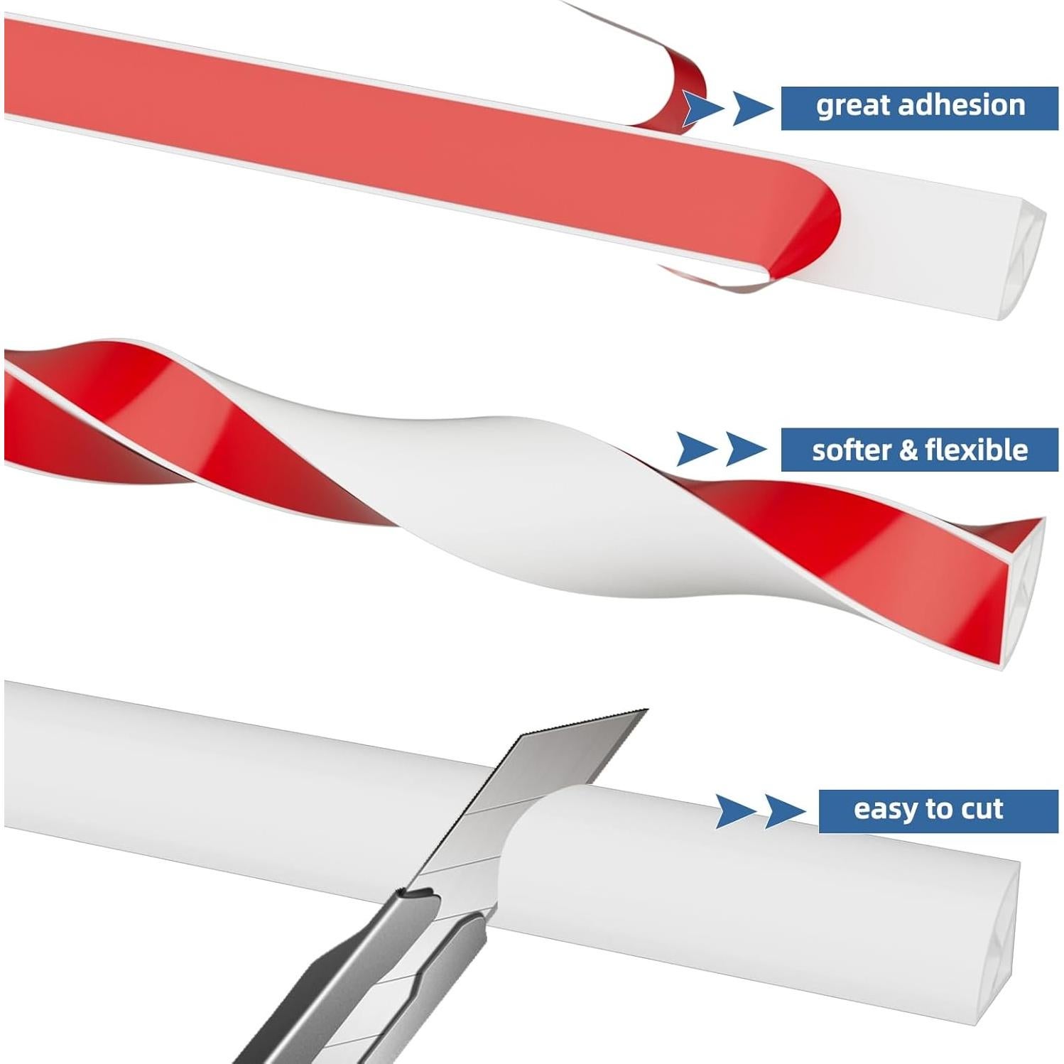 Moldura Flexible de Silicona Conwang 299.72 cm para Bordes Curvados