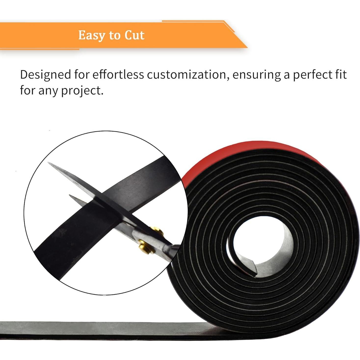 Tiras de goma neopreno adhesivas DOBTIM 1.58mm x 25.4mm x 3.05m