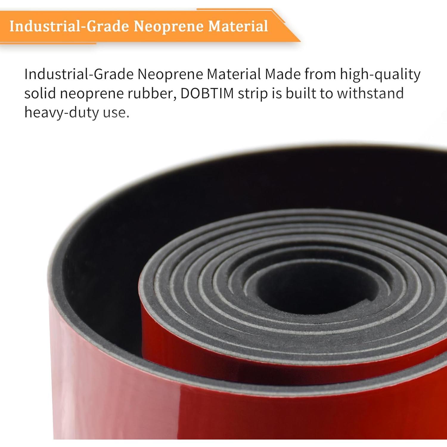 Tiras de goma neopreno adhesivas DOBTIM 1.58mm x 25.4mm x 3.05m