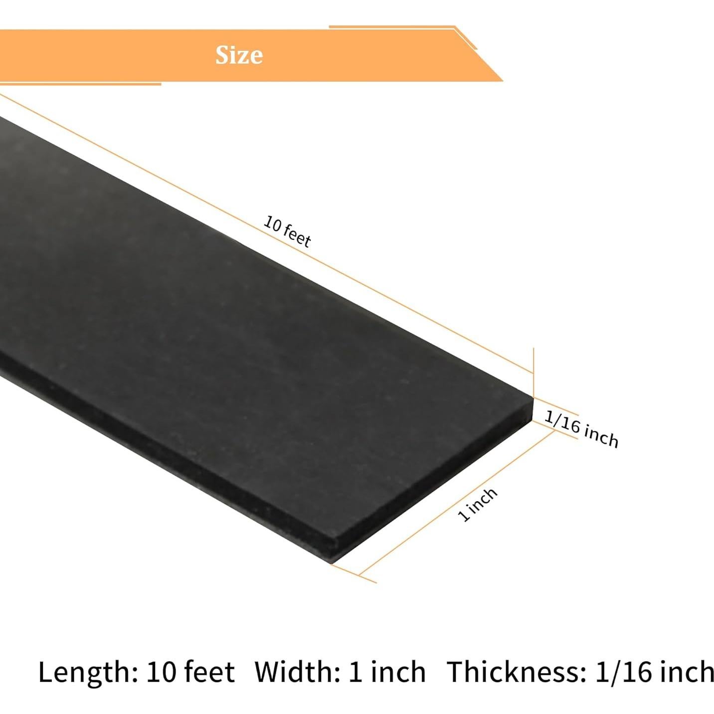 Tiras de goma neopreno adhesivas DOBTIM 1.58mm x 25.4mm x 3.05m
