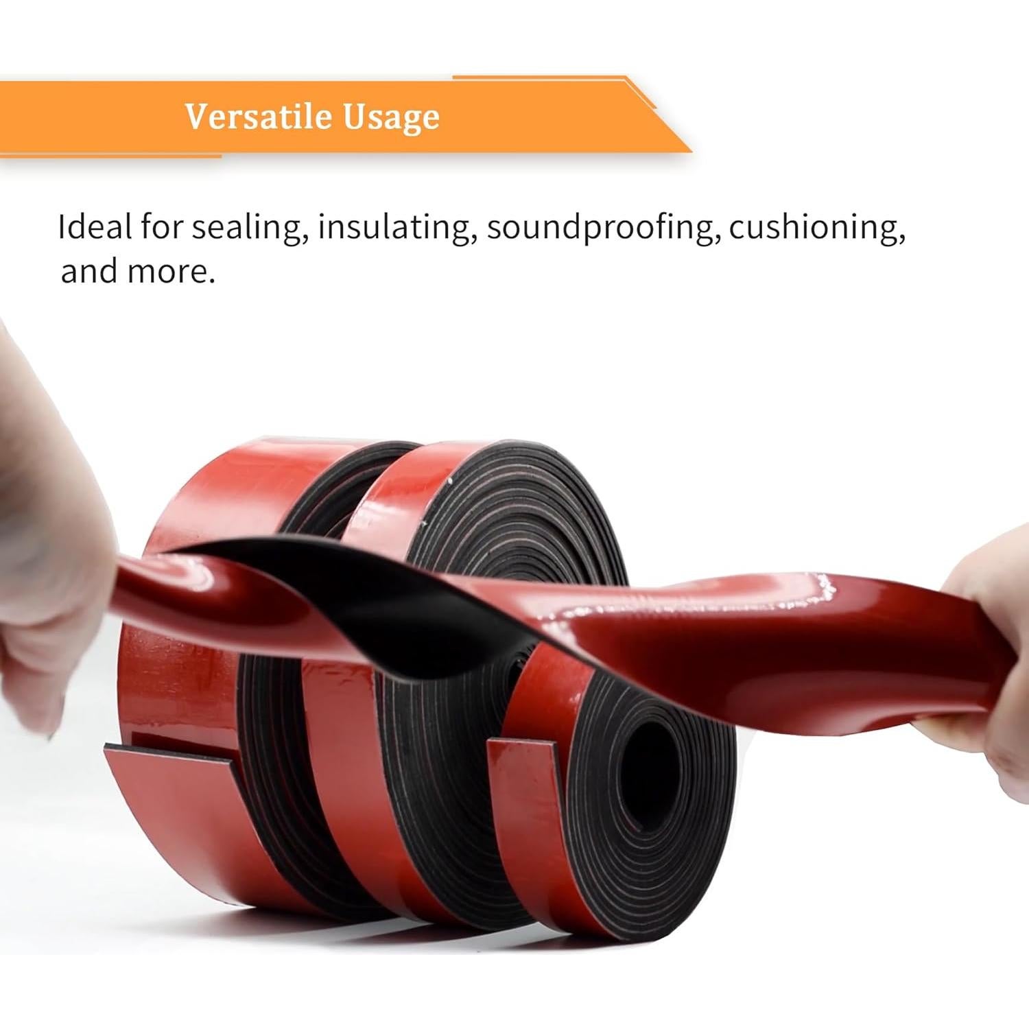 Tiras de goma neopreno adhesivas DOBTIM 1.58mm x 25.4mm x 3.05m