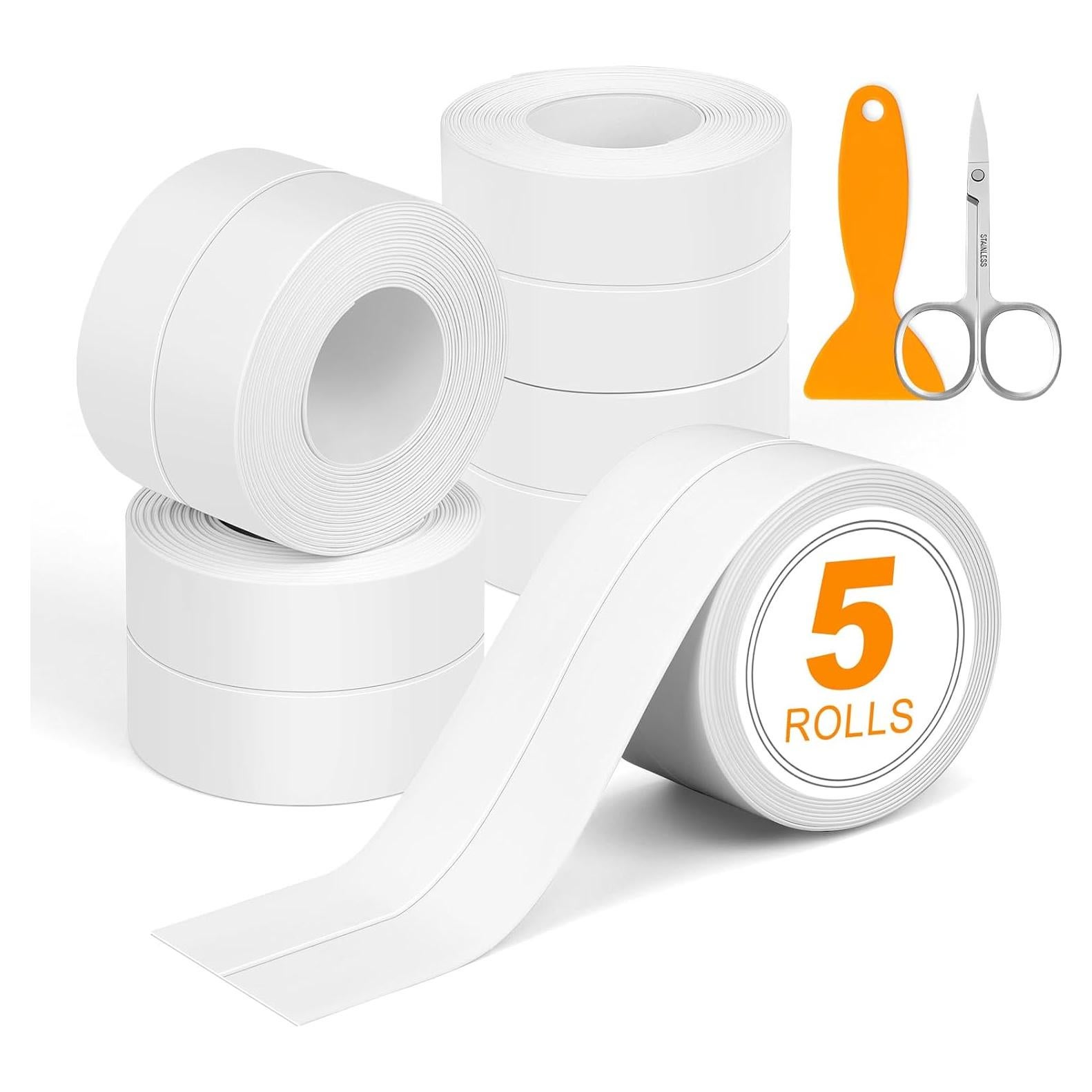 Cinta de Calafateo Blanca ESRICH 5 Rollos 3.81 cm x 3.05 m