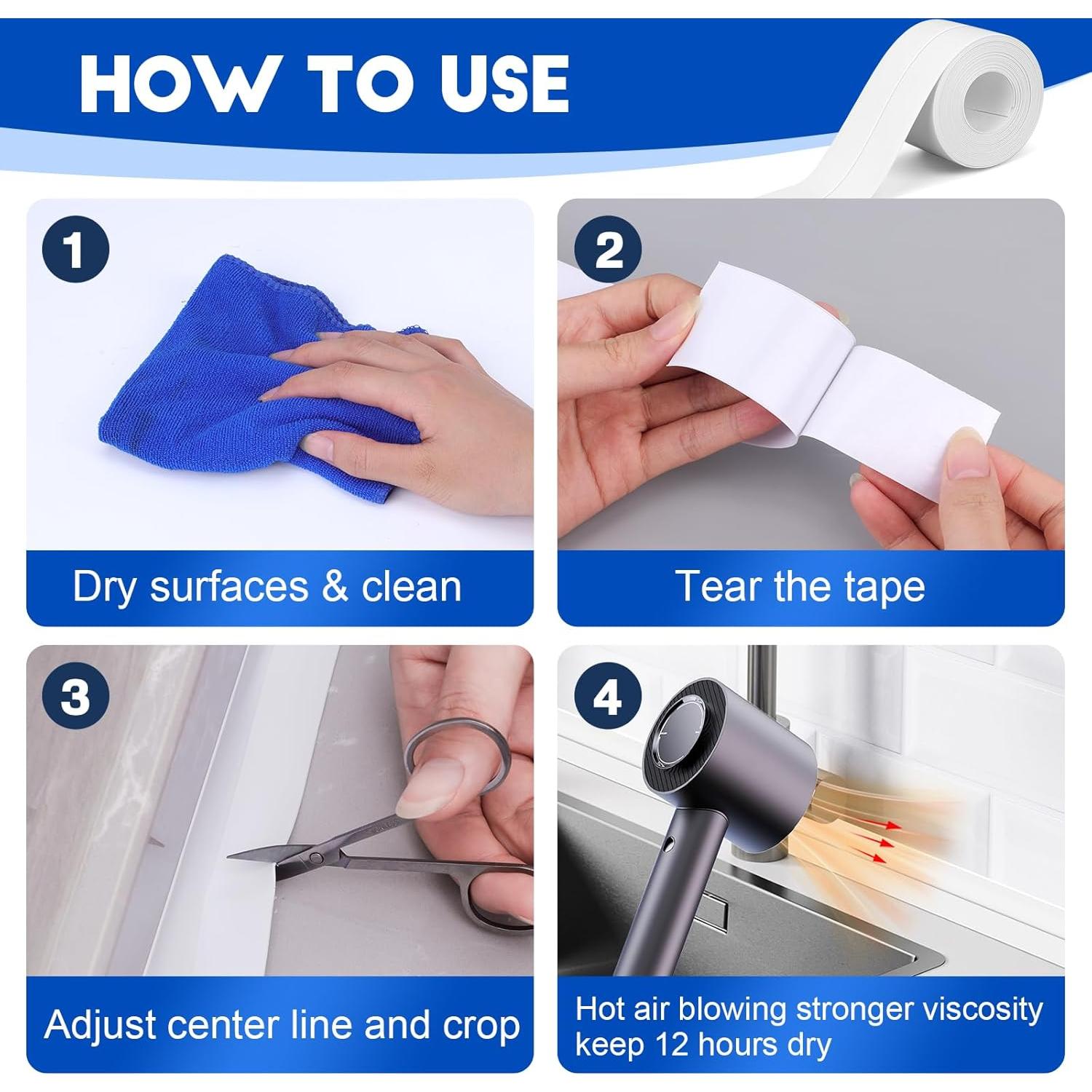 Cinta de Calafateo Blanca ESRICH 5 Rollos 3.81 cm x 3.05 m