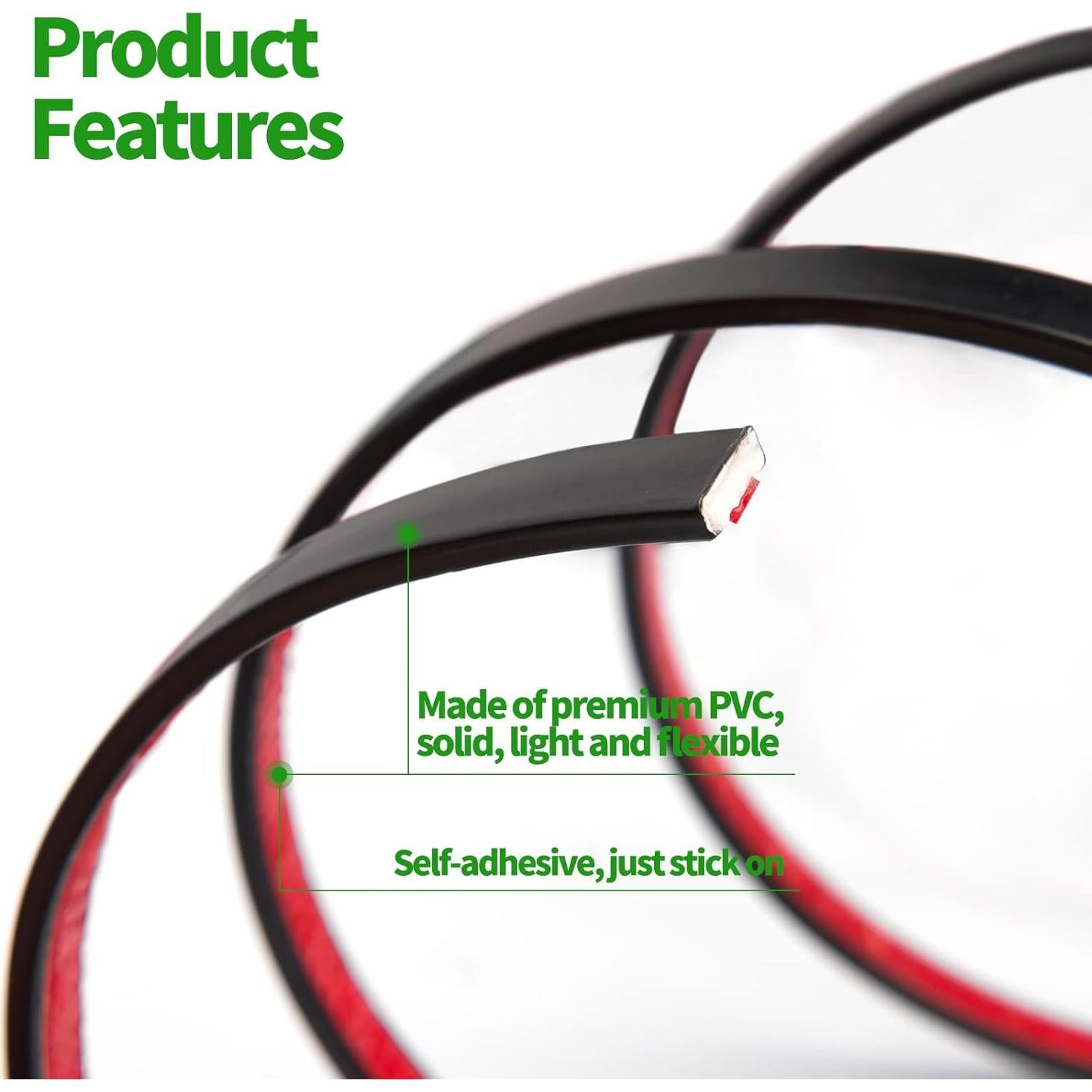 Moldura Autoadhesiva LONGKING 3m PVC Negro para Azulejos