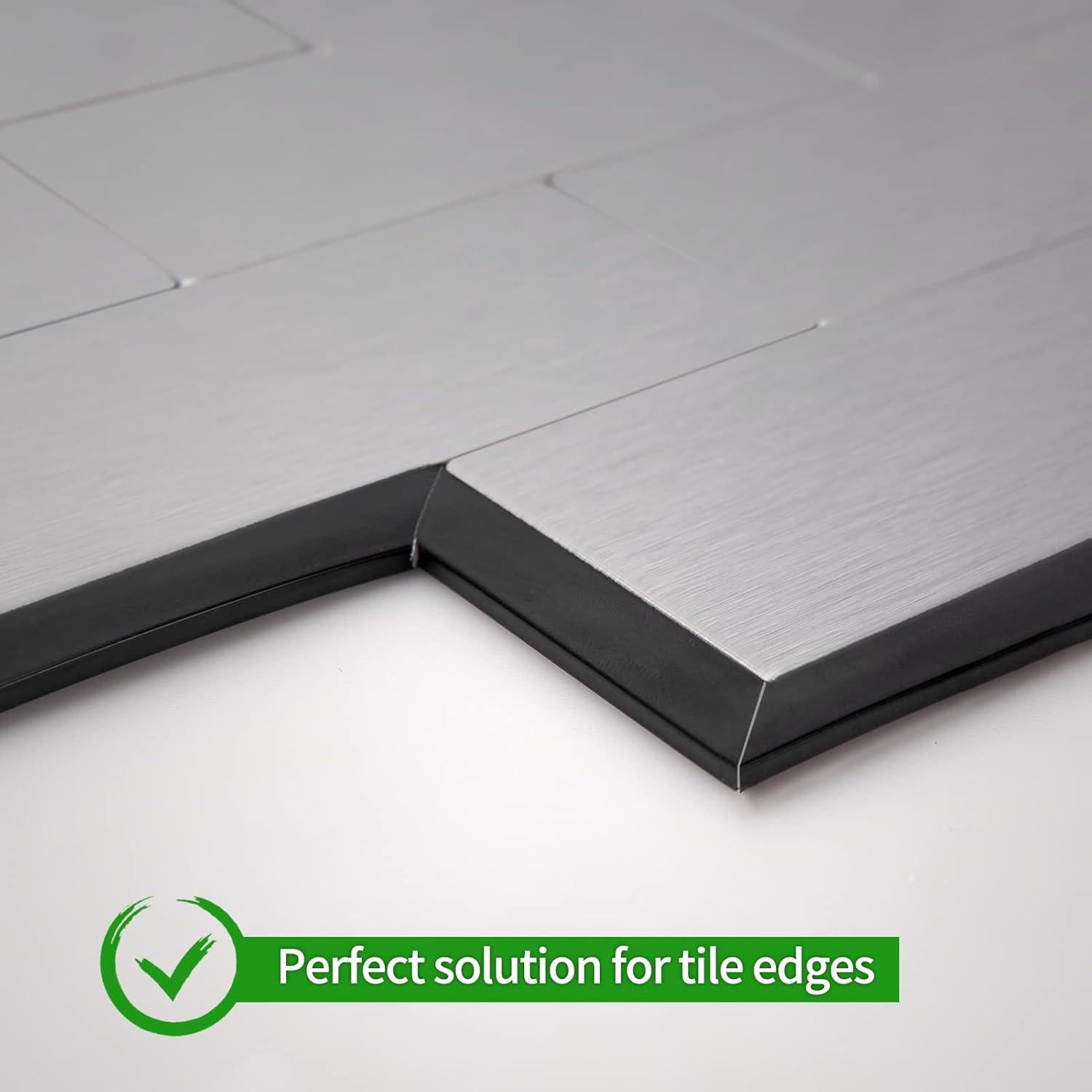 Moldura Autoadhesiva LONGKING 3m PVC Negro para Azulejos