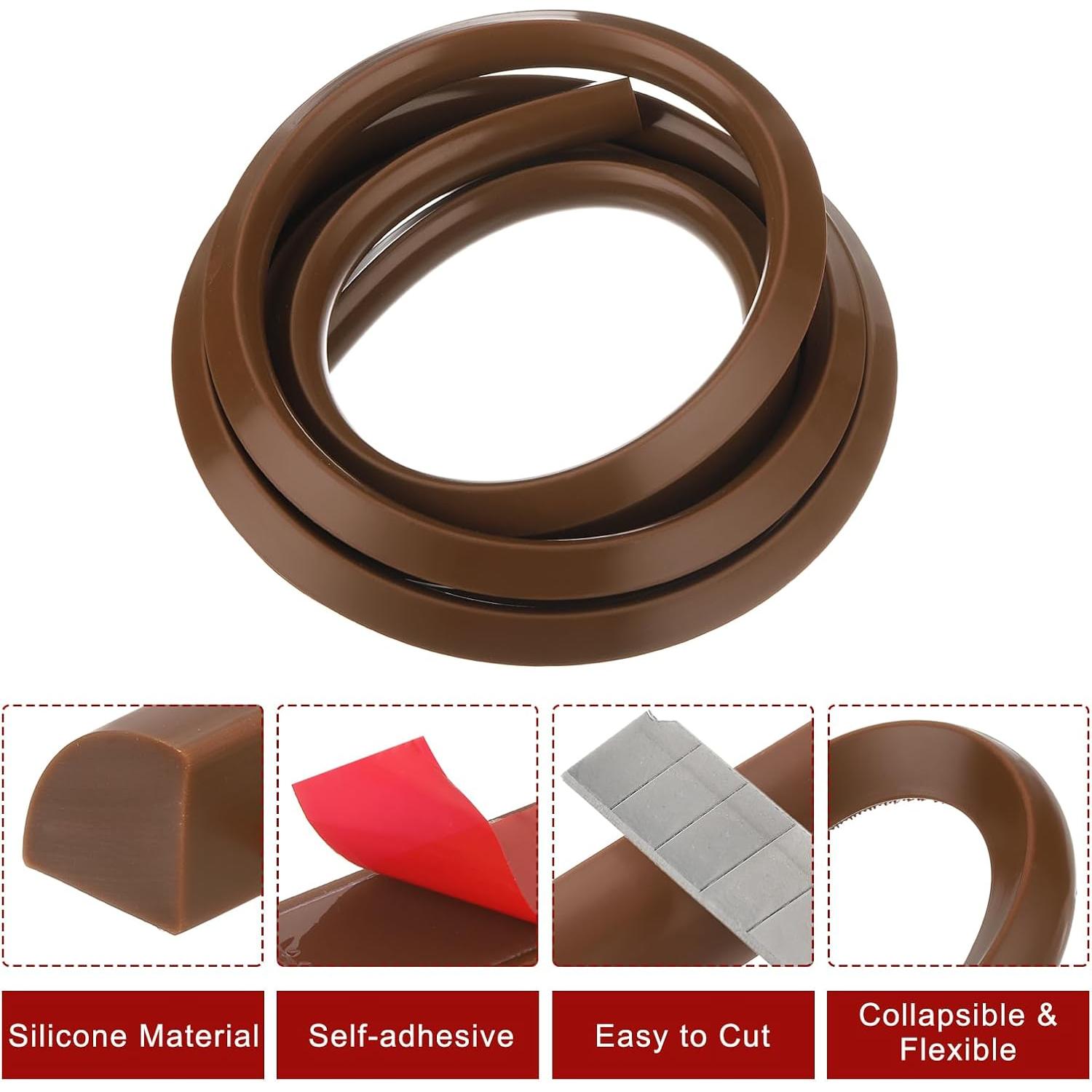 Moldura Flexible de Silicona 300 cm uxcell Marrón para Baño y Cocina