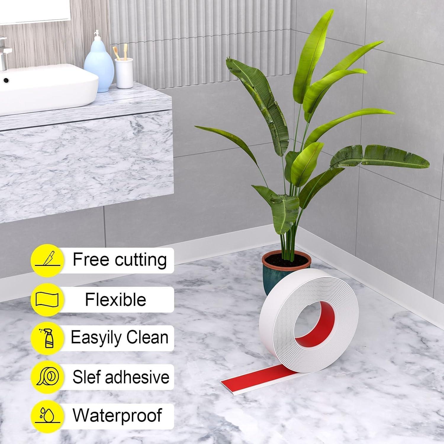 Moldura de Zócalo Autoadhesiva Risunpet 6.1m Blanca 10.16cm