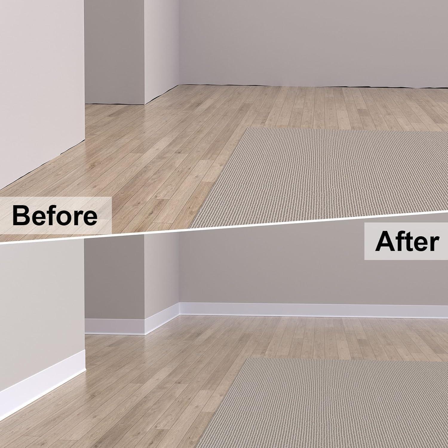 Moldura de Zócalo Autoadhesiva Risunpet 6.1m Blanca 10.16cm