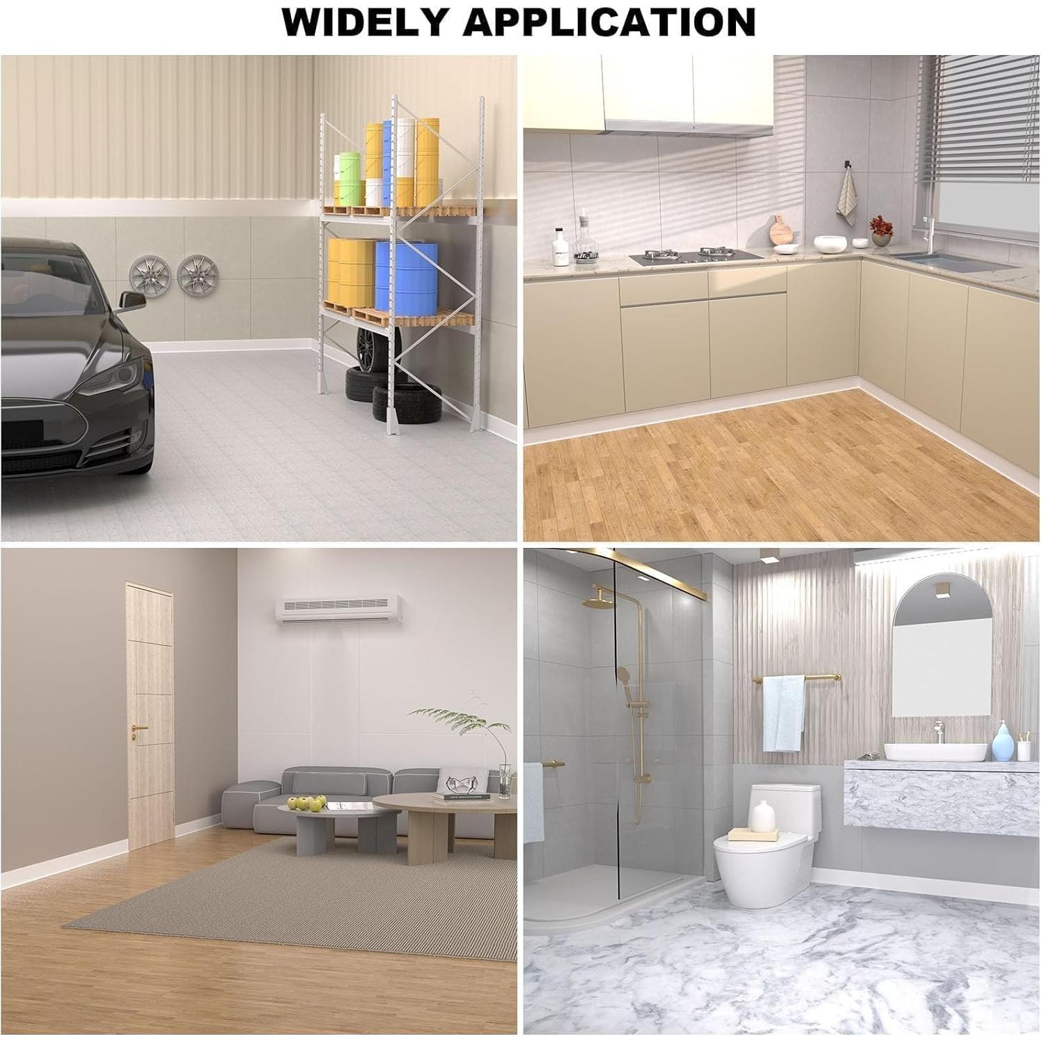 Moldura de Zócalo Autoadhesiva Risunpet 6.1m Blanca 10.16cm