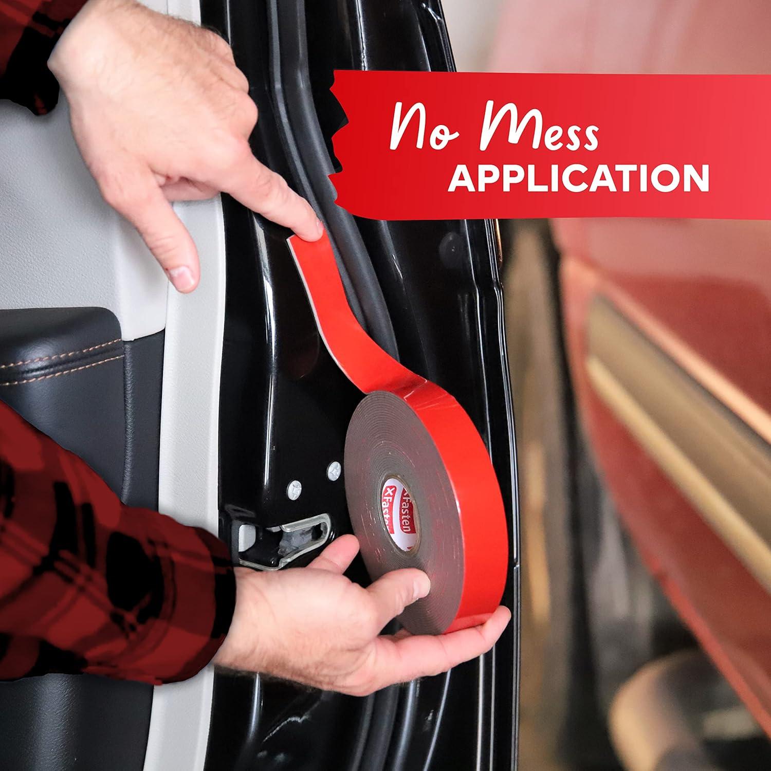 Cinta de Moldeo Automotriz XFasten 1.27 cm x 9.14 m Doble Cara