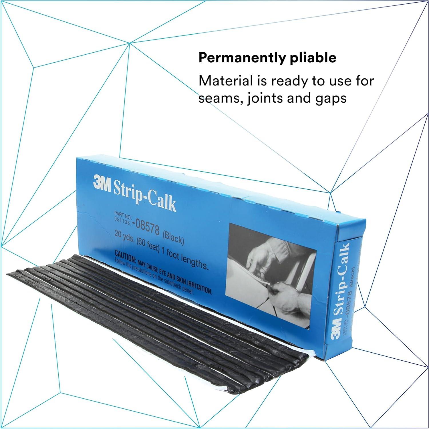 Tira de Caucho Butílico 3M 08578, 60 Unidades, Negro, 30.8 cm