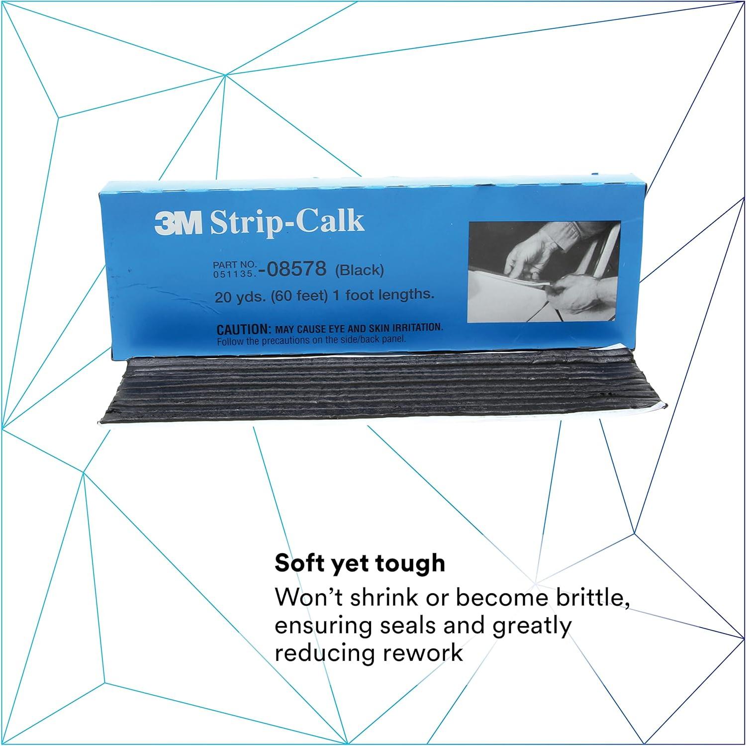 Tira de Caucho Butílico 3M 08578, 60 Unidades, Negro, 30.8 cm