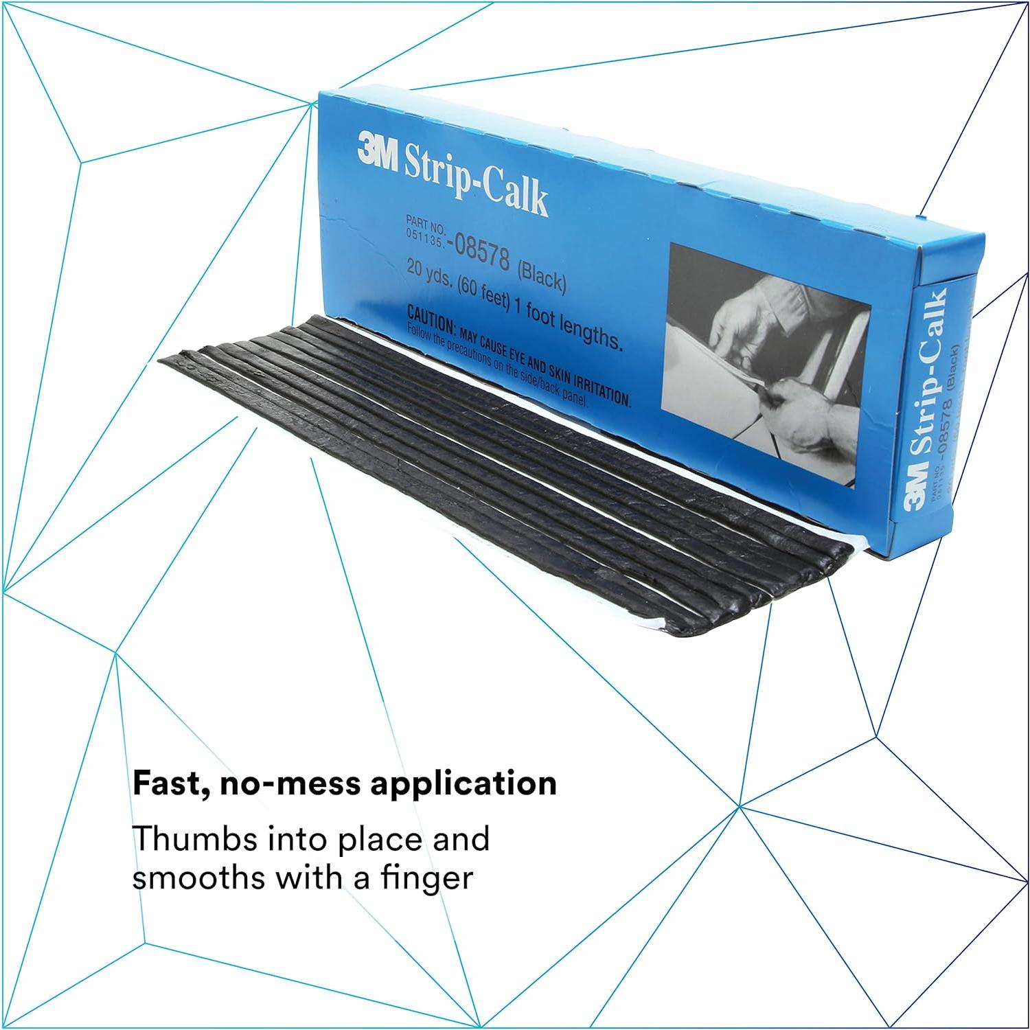 Tira de Caucho Butílico 3M 08578, 60 Unidades, Negro, 30.8 cm