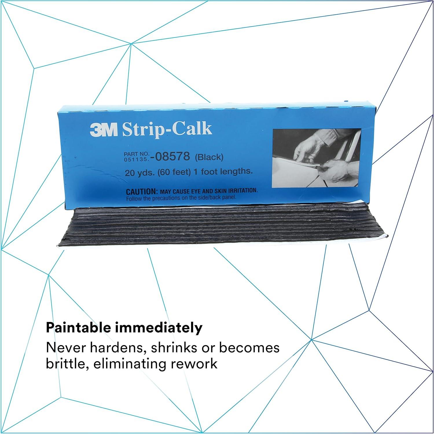 Tira de Caucho Butílico 3M 08578, 60 Unidades, Negro, 30.8 cm