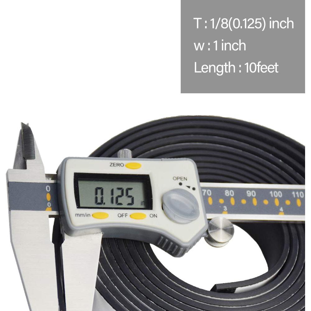 Tiras de goma neopreno autoadhesivas DOBTIM 1cm x 3m 1/8" grosor