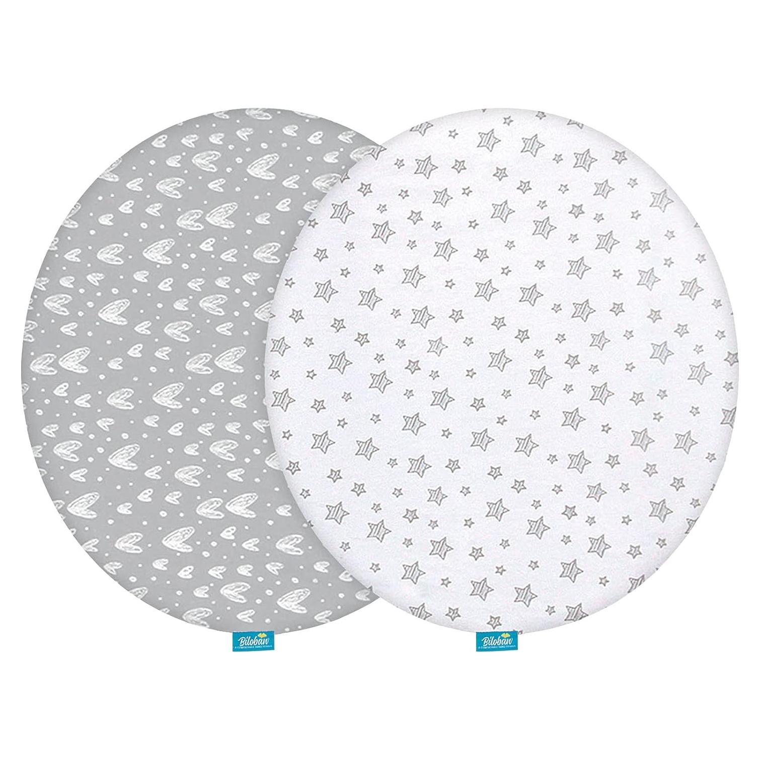 Sábanas para Cuna Biloban 2 Piezas Algodón Ajustadas Gris