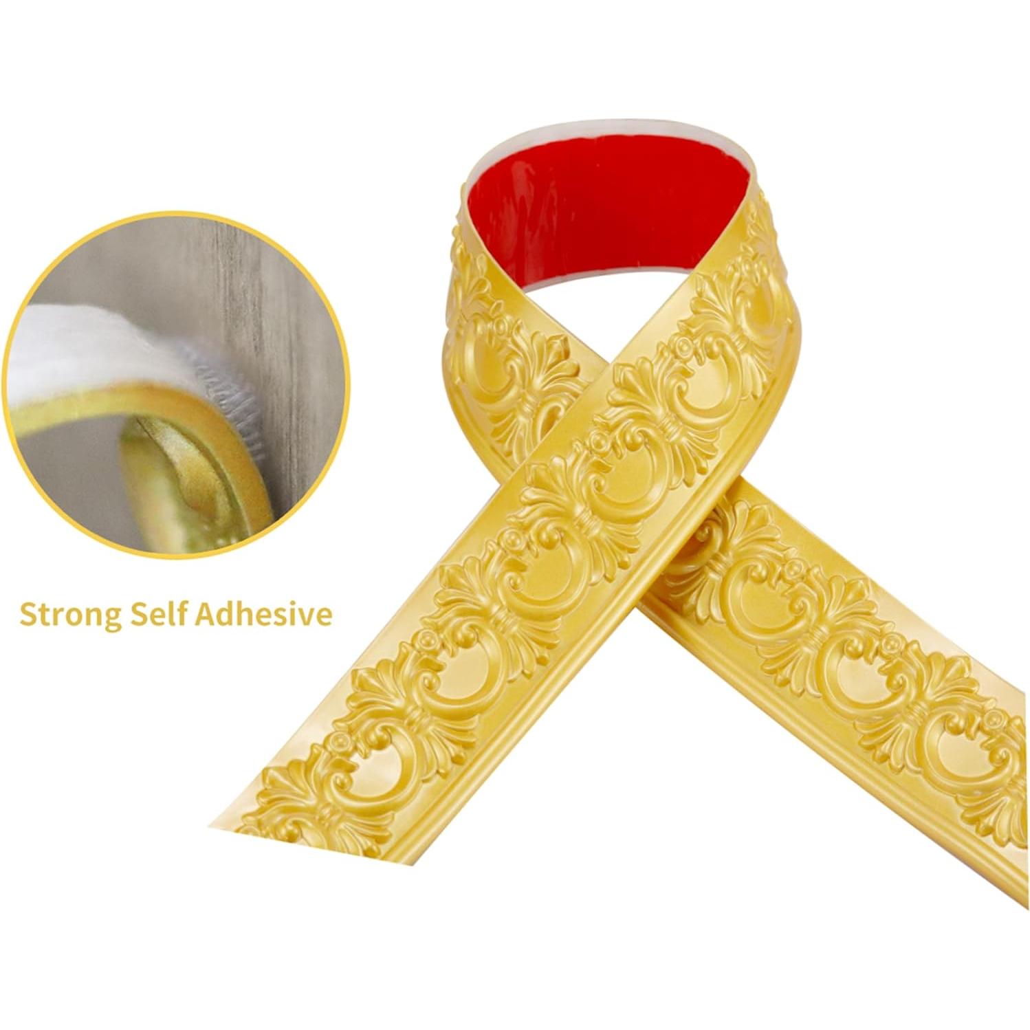 Moldura Autoadhesiva Flexible Leenevs 3m Dorado PVC