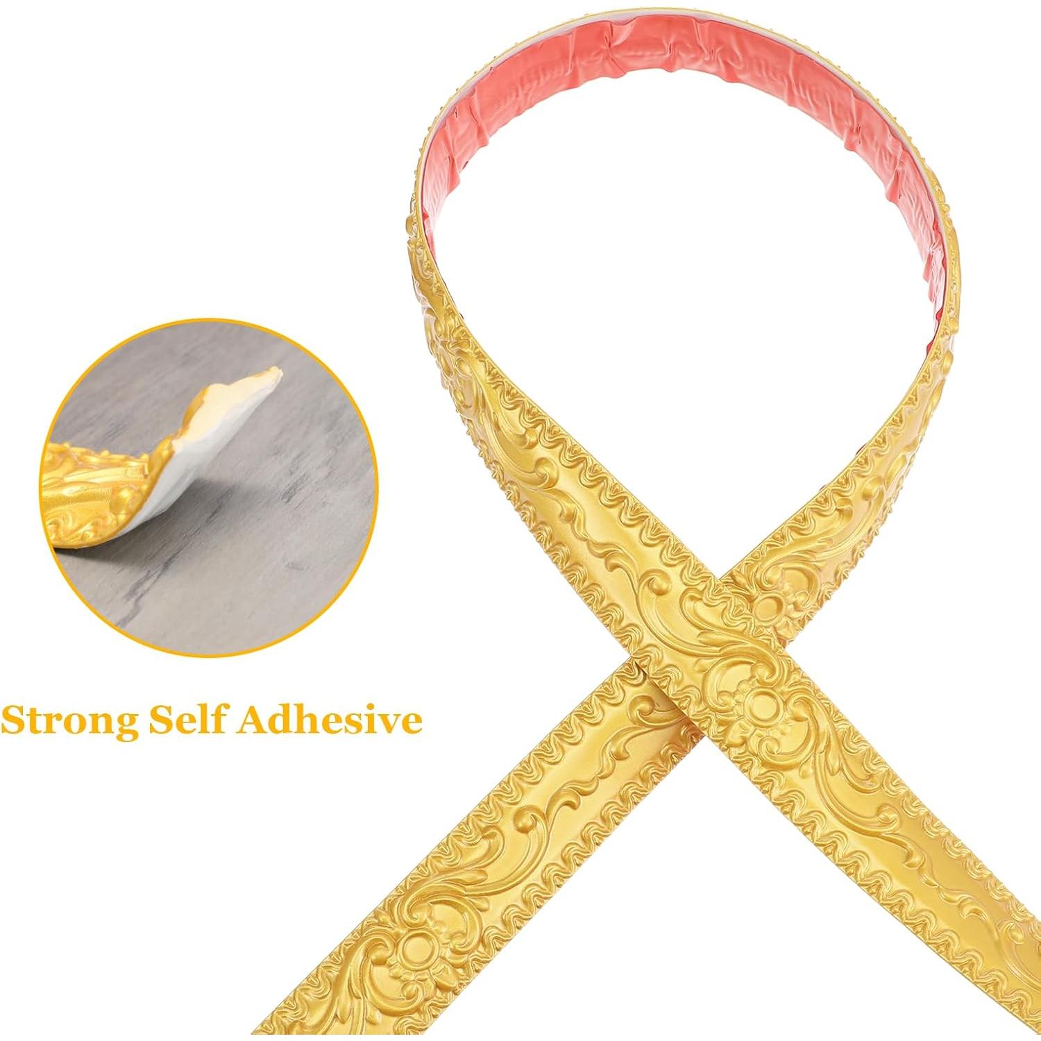 Moldura Flexible Autoadhesiva Mekueeex 5m PVC Oro 3.81cm