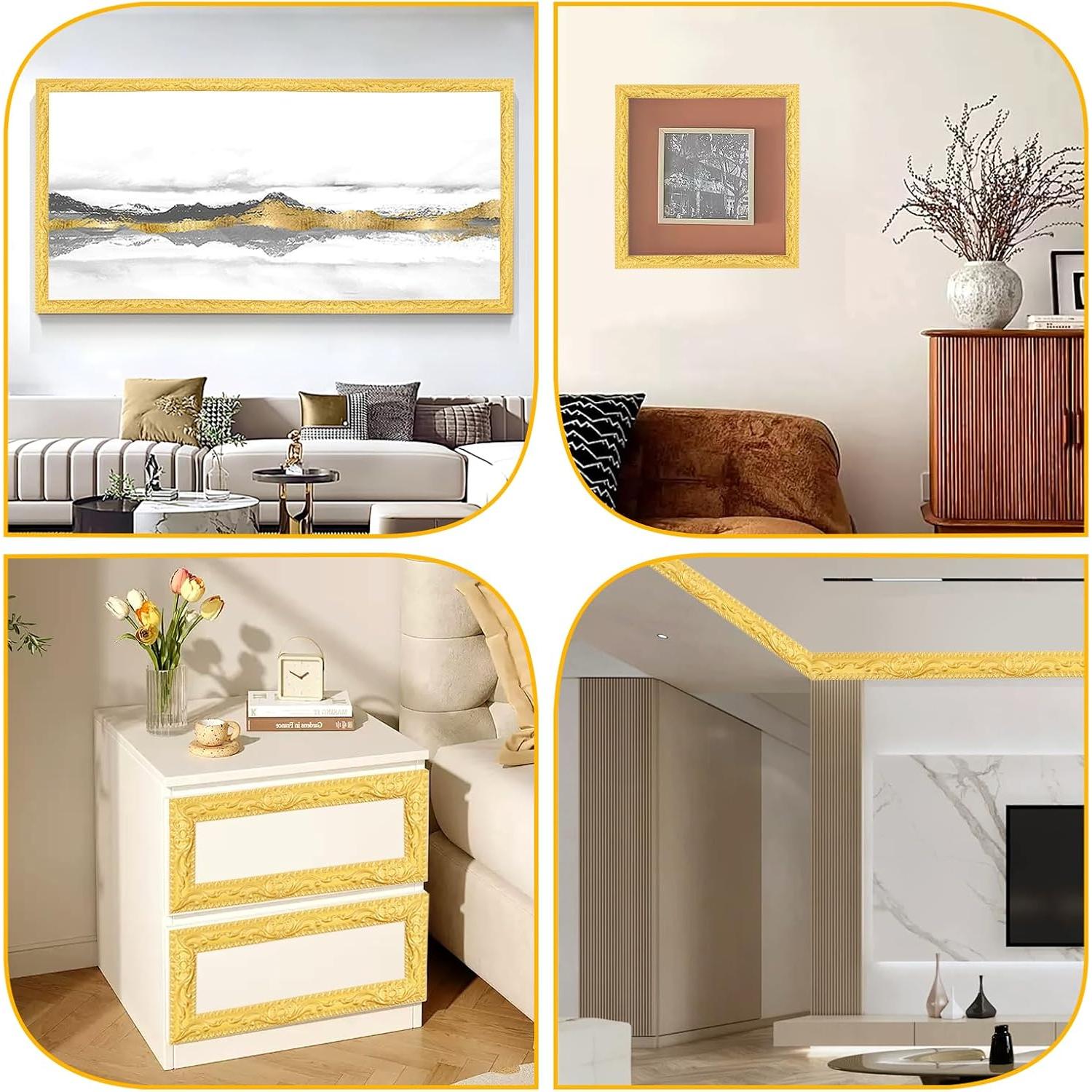 Moldura Flexible Autoadhesiva Mekueeex 5m PVC Oro 3.81cm