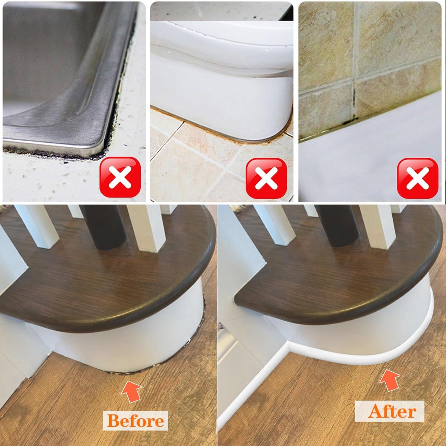 Tira de Sellado Flexible Autoadhesiva WOLAIYE 3m Blanca