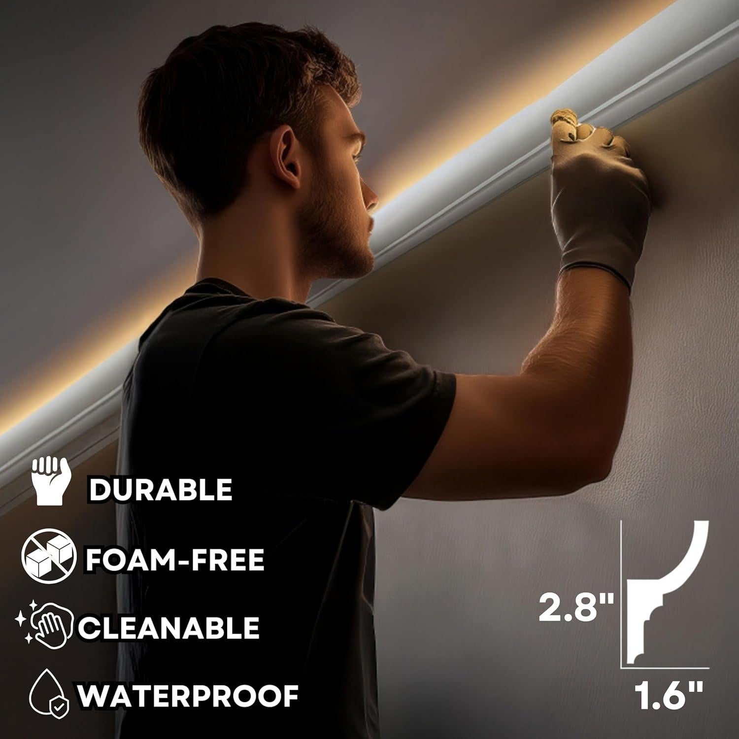 Juego de 7 Piezas de Moldura de Zócalo LED TUALCA 239.9 cm