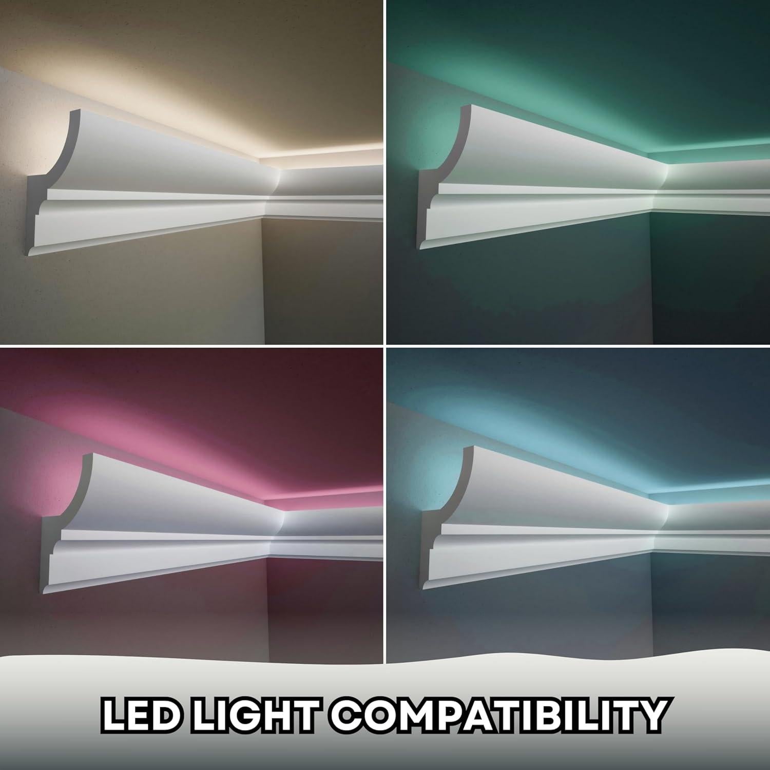 Juego de 7 Piezas de Moldura de Zócalo LED TUALCA 239.9 cm