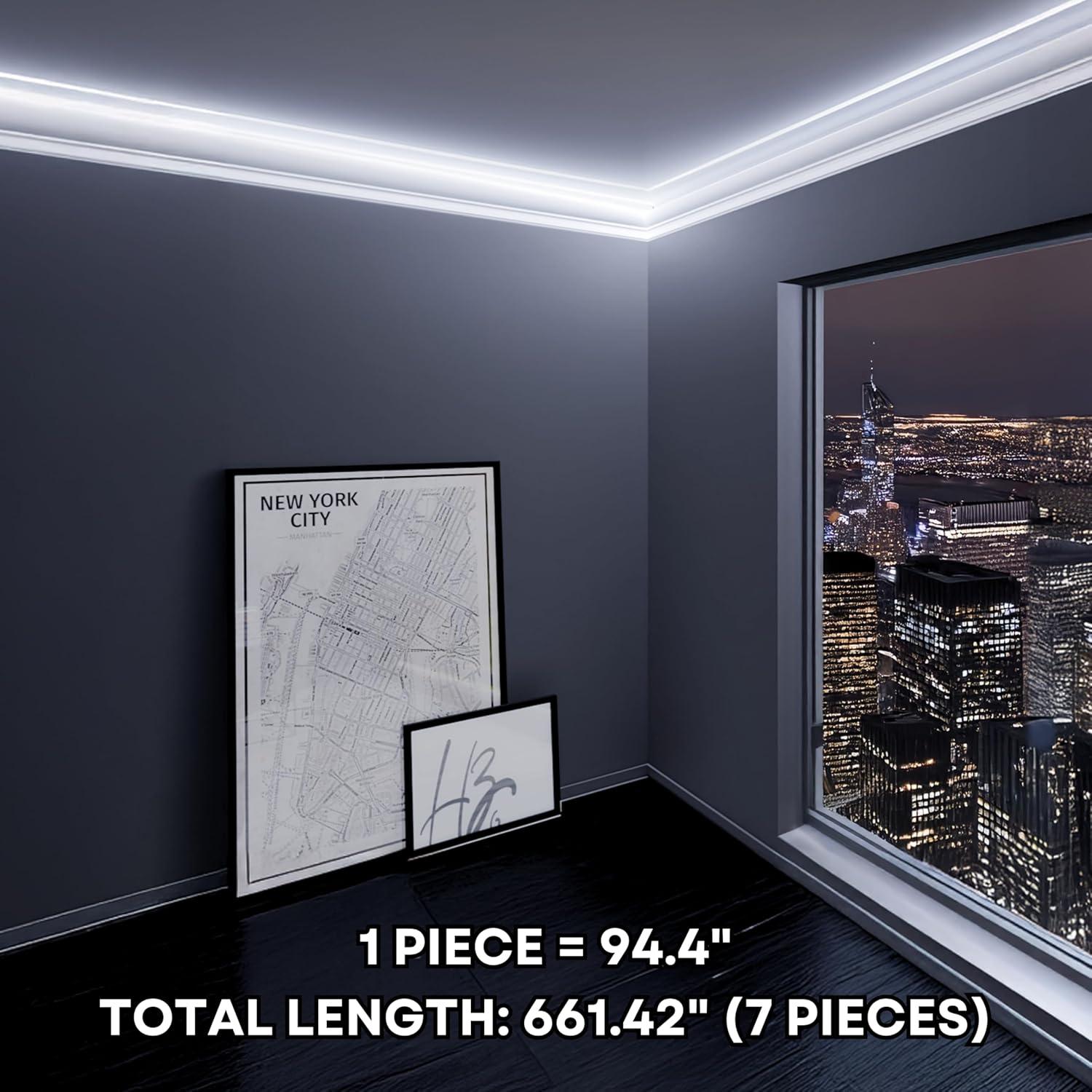 Juego de 7 Piezas de Moldura de Zócalo LED TUALCA 239.9 cm