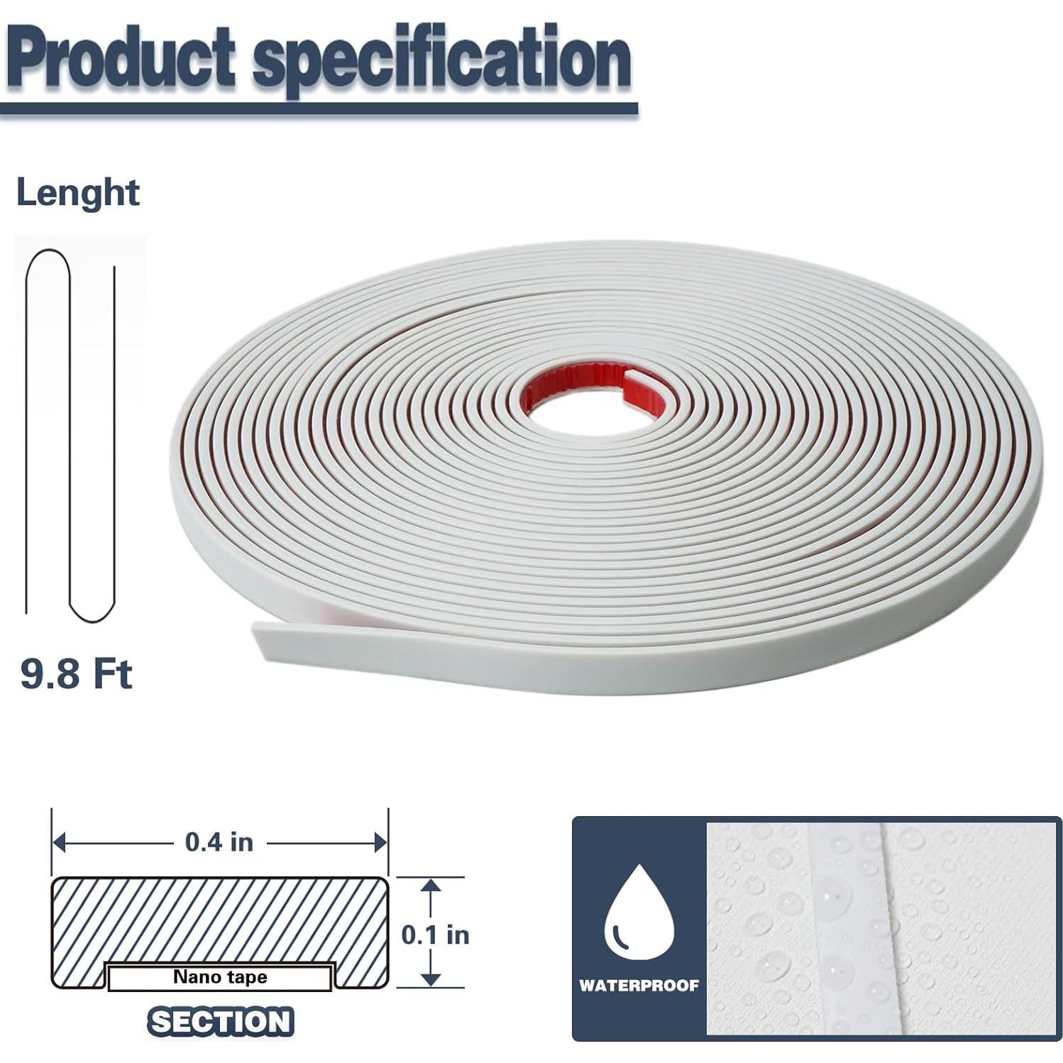 Moldura Autoadhesiva ZOWZOW 3m x 1cm Blanca Impermeable