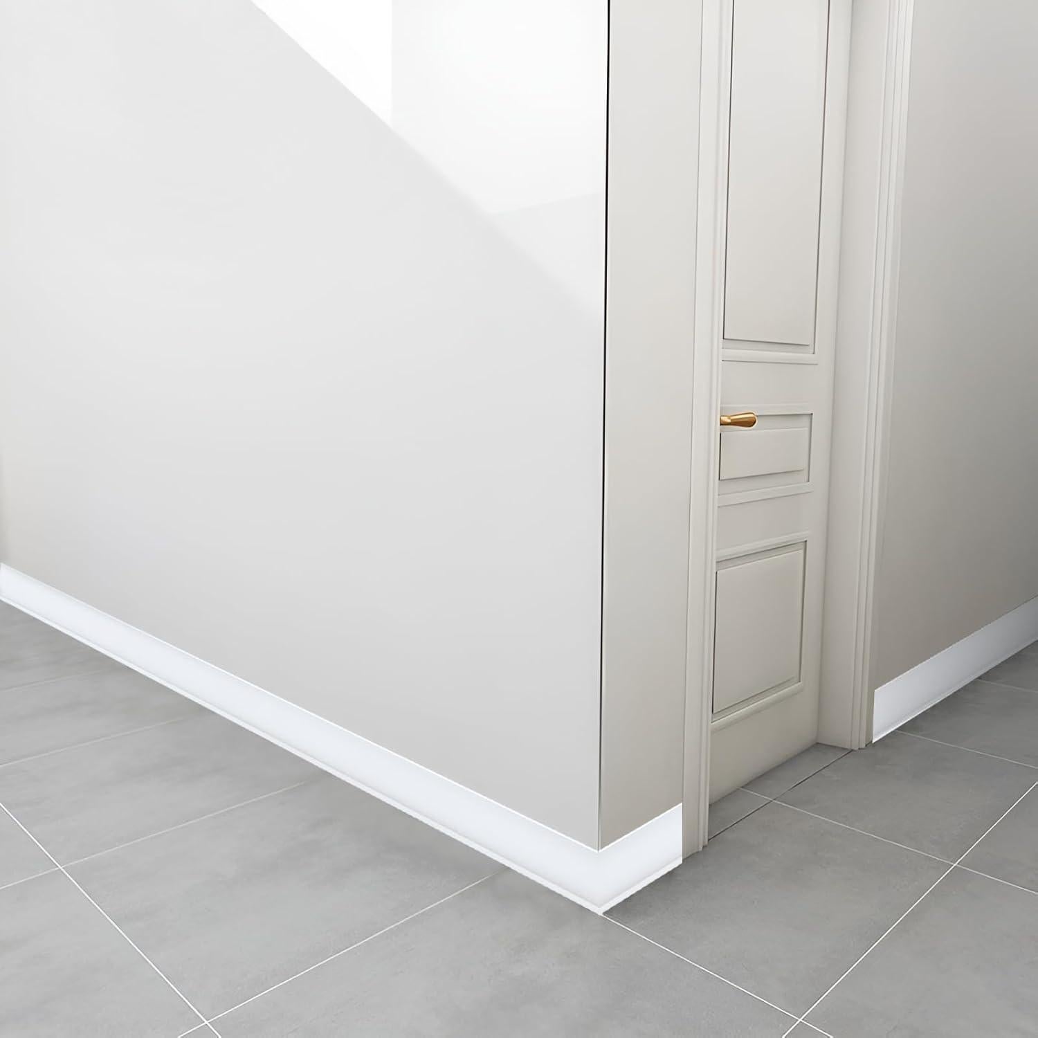 Moldura de Zócalo Flexible Autoadhesiva Salimhib 3.05m Blanco