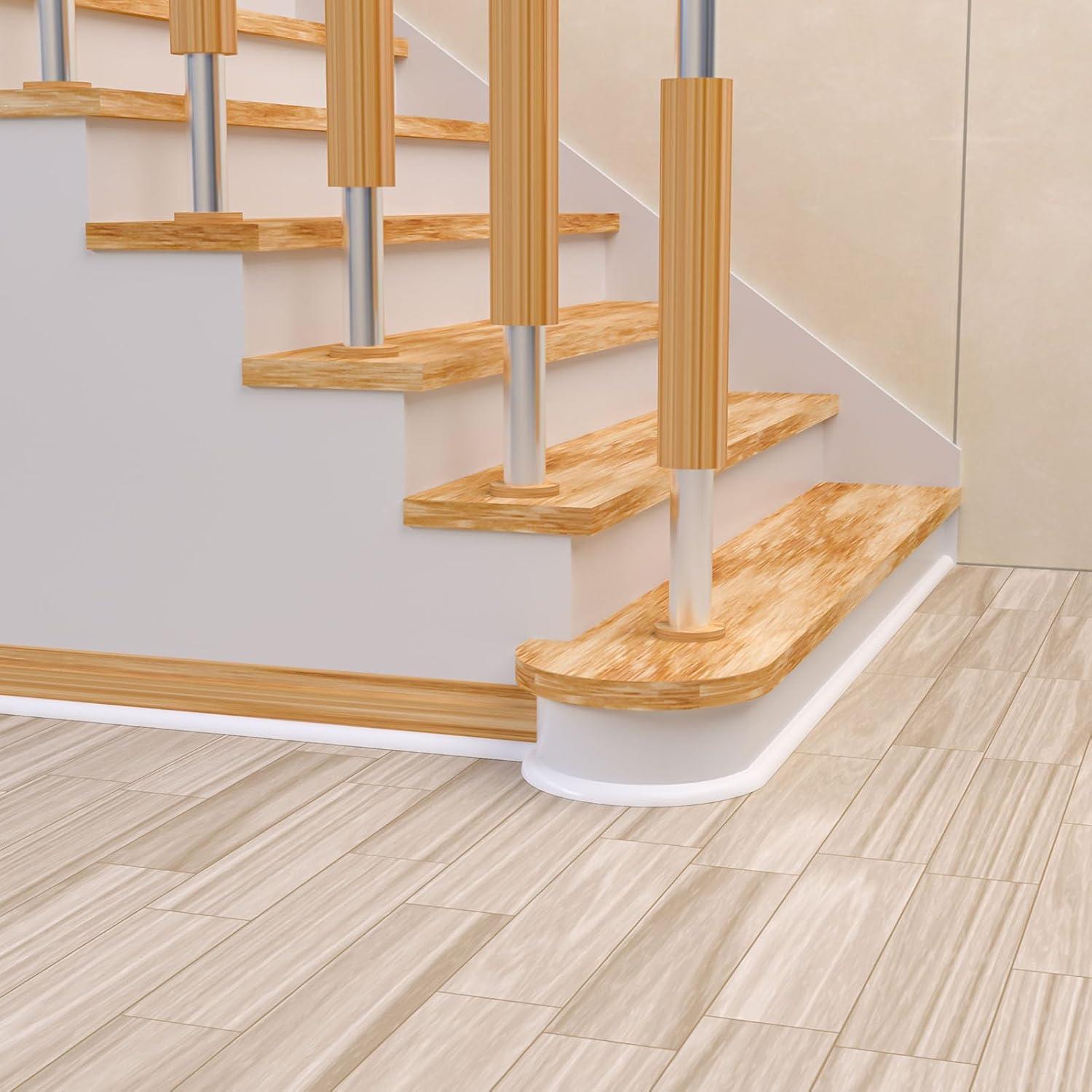 Moldura de goma flexible Risunpet 2.44m autoadhesiva blanca