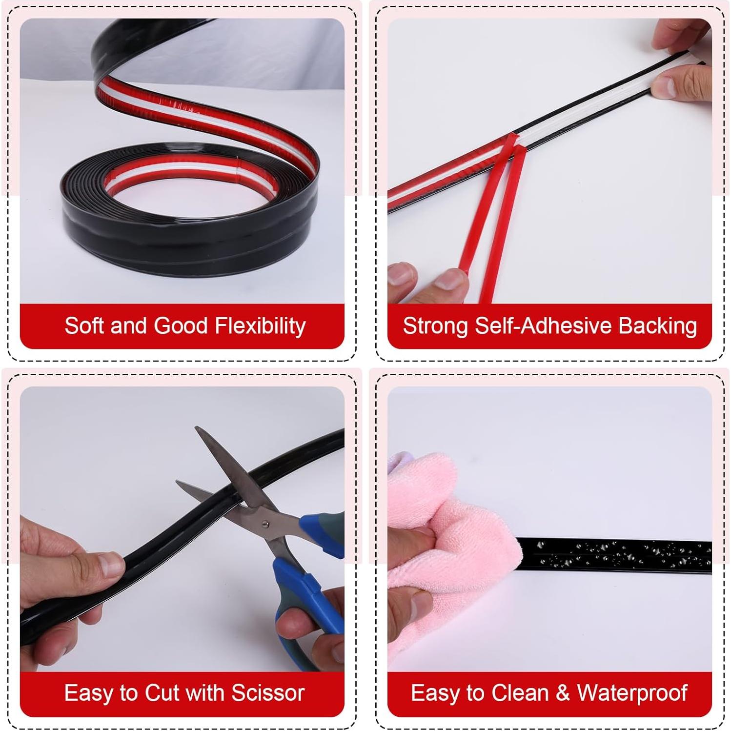 Protector de Esquina DGSL 0.4 cm x 3.96 m Autoadhesivo Negro