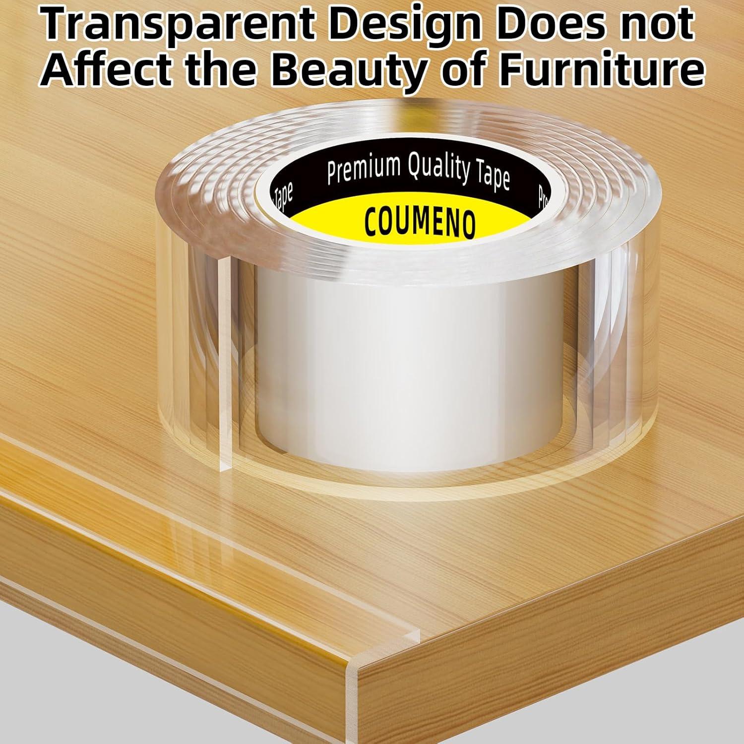 Protector de Borde Transparente COUMENO 2.03cm x 3m Adhesivo Fuerte