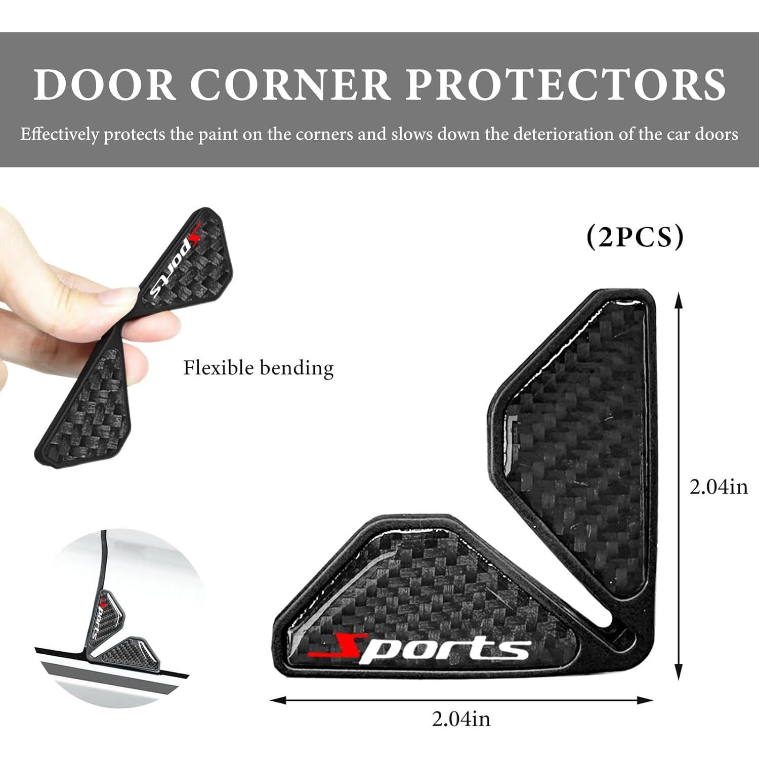 Protector de Esquinas de Puerta de Auto FSTURIOS 2PCS Negro