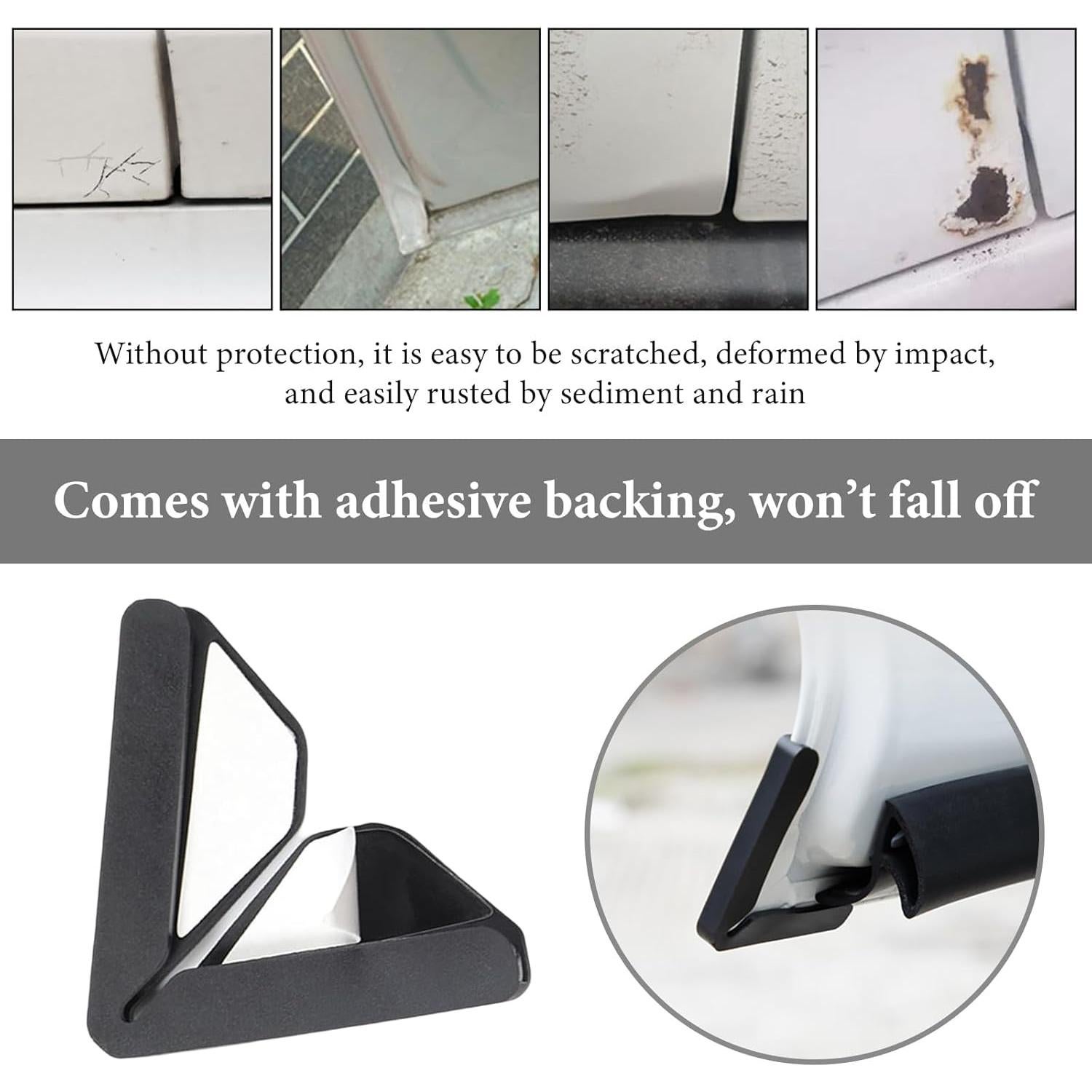 Protector de Esquinas de Puerta de Auto FSTURIOS 2PCS Negro