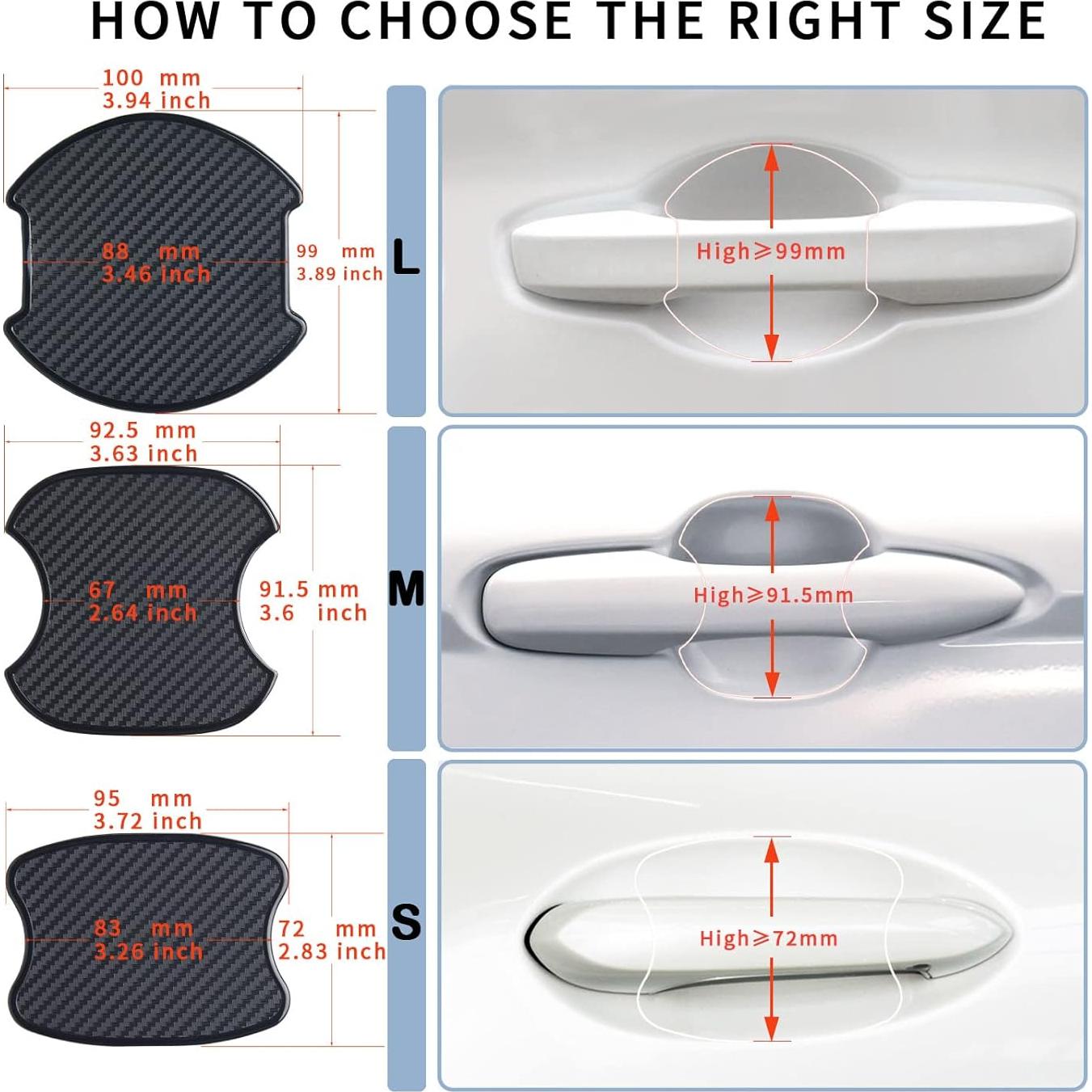 Protector de Puerta TANGSEN 4 Piezas TPU Textura Fibra Carbono