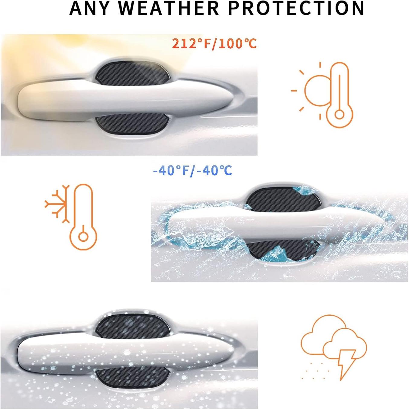 Protector de Puerta TANGSEN 4 Piezas TPU Textura Fibra Carbono