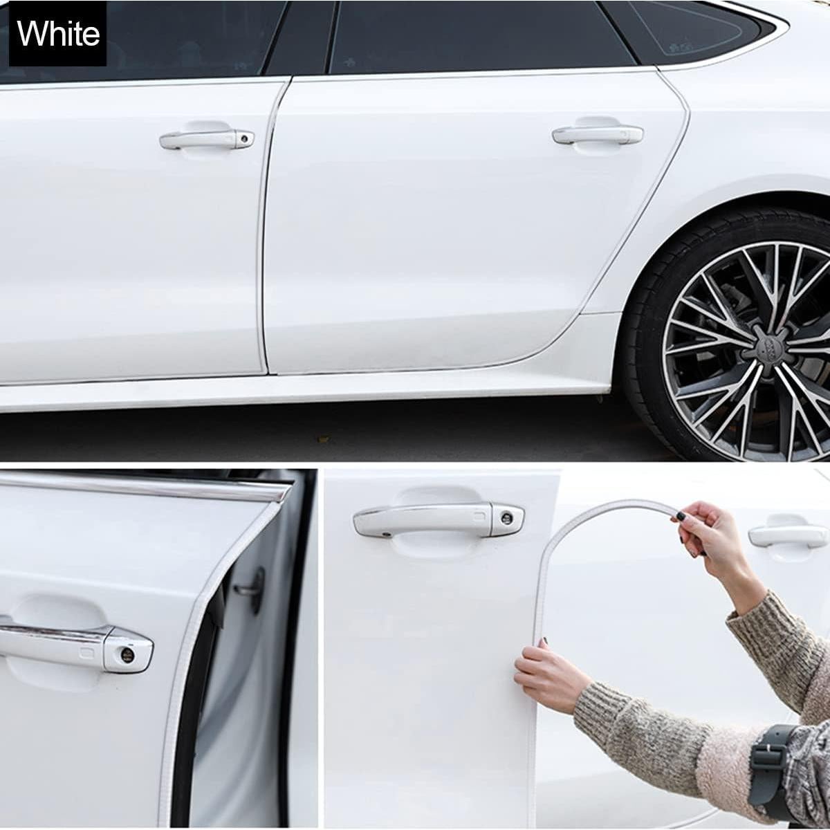 Protector de Bisel de Puerta de Coche BLAU GRUN 3.05m Blanco