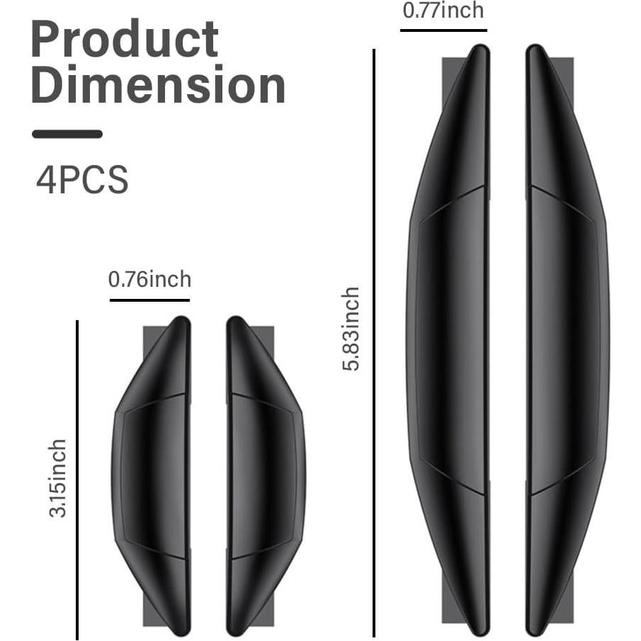 4 Protectores de Bordes de Puerta de Coche Figpade Negro