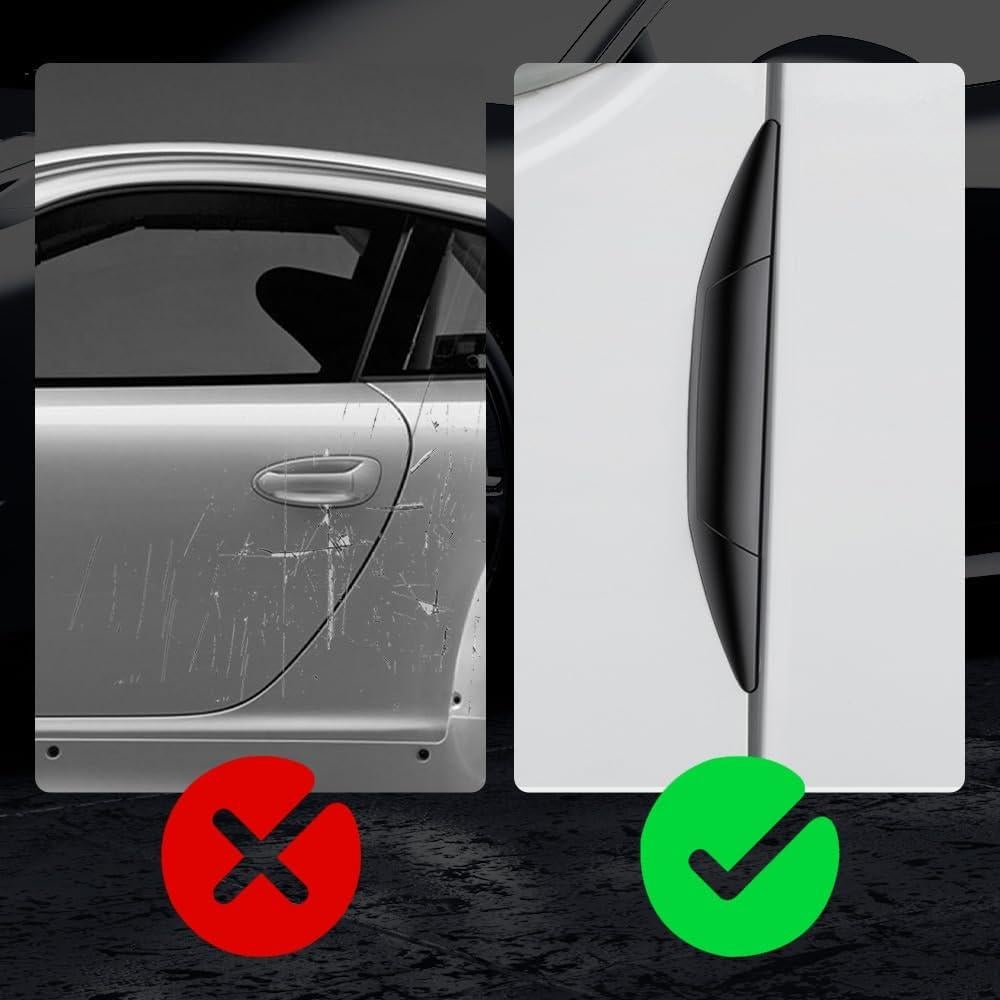 4 Protectores de Bordes de Puerta de Coche Figpade Negro