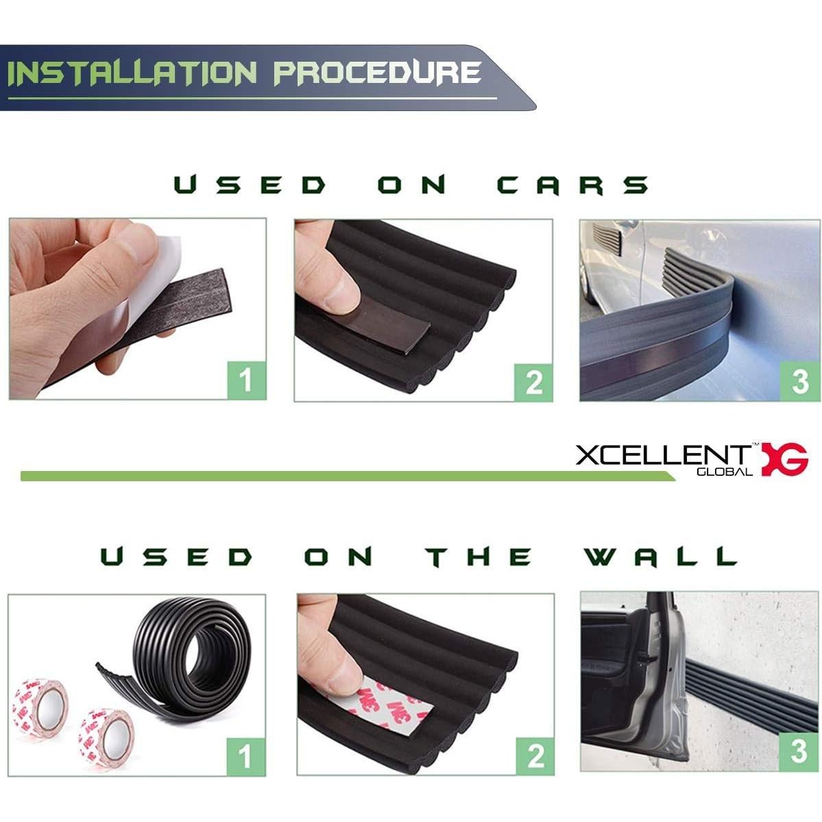 Protector de Puerta de Coche Magnético 2m Negro XCELLENT