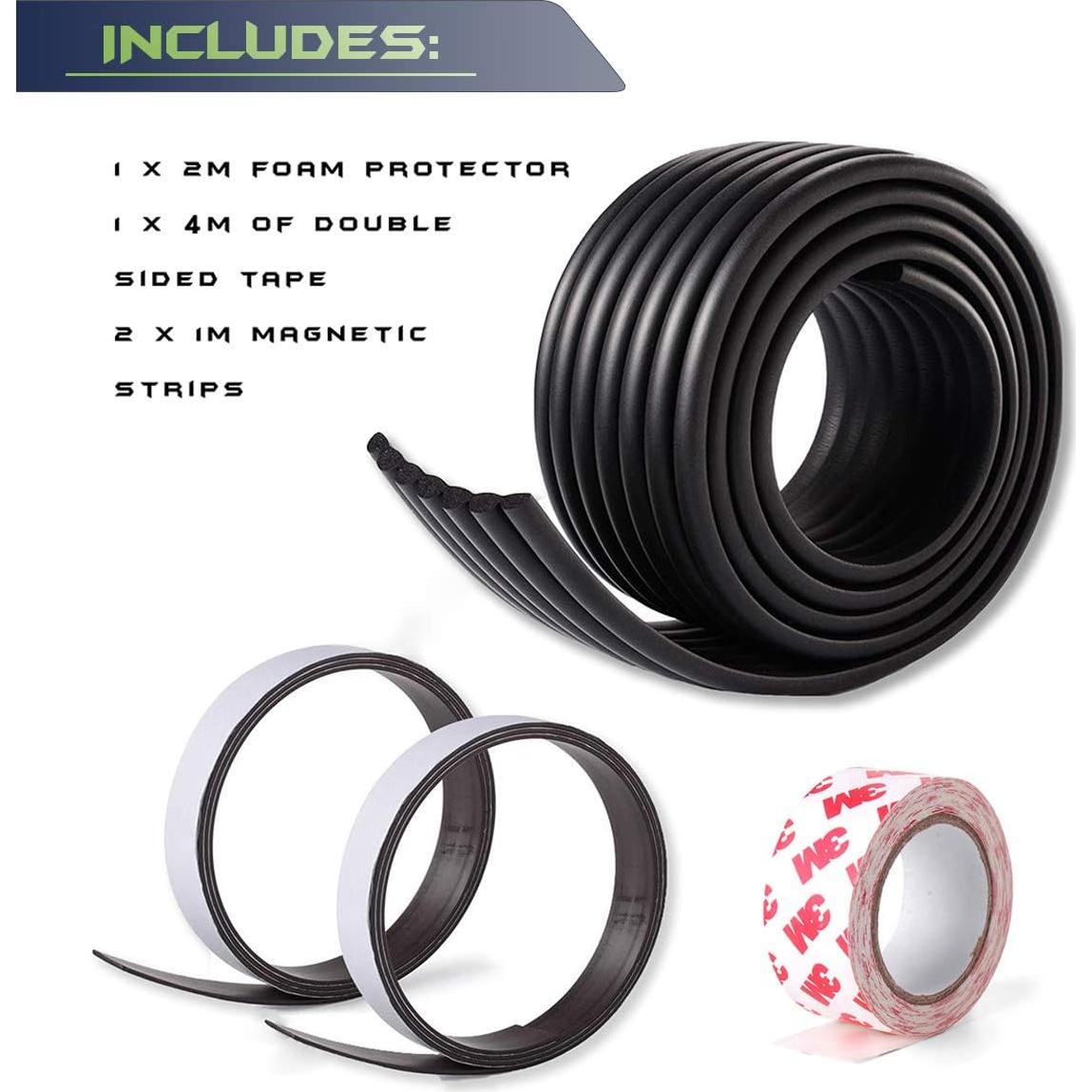 Protector de Puerta de Coche Magnético 2m Negro XCELLENT