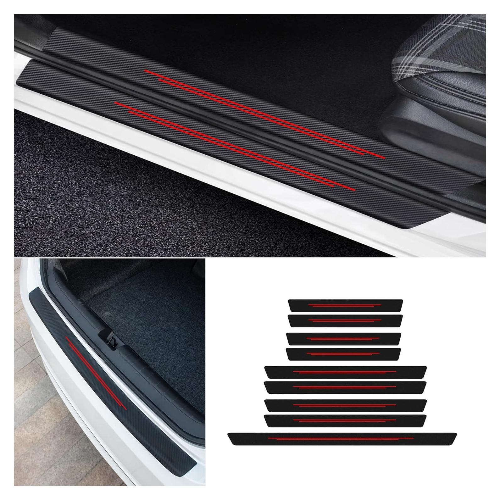 Protector de umbral de puerta TVKJHG 9 piezas rojo universal